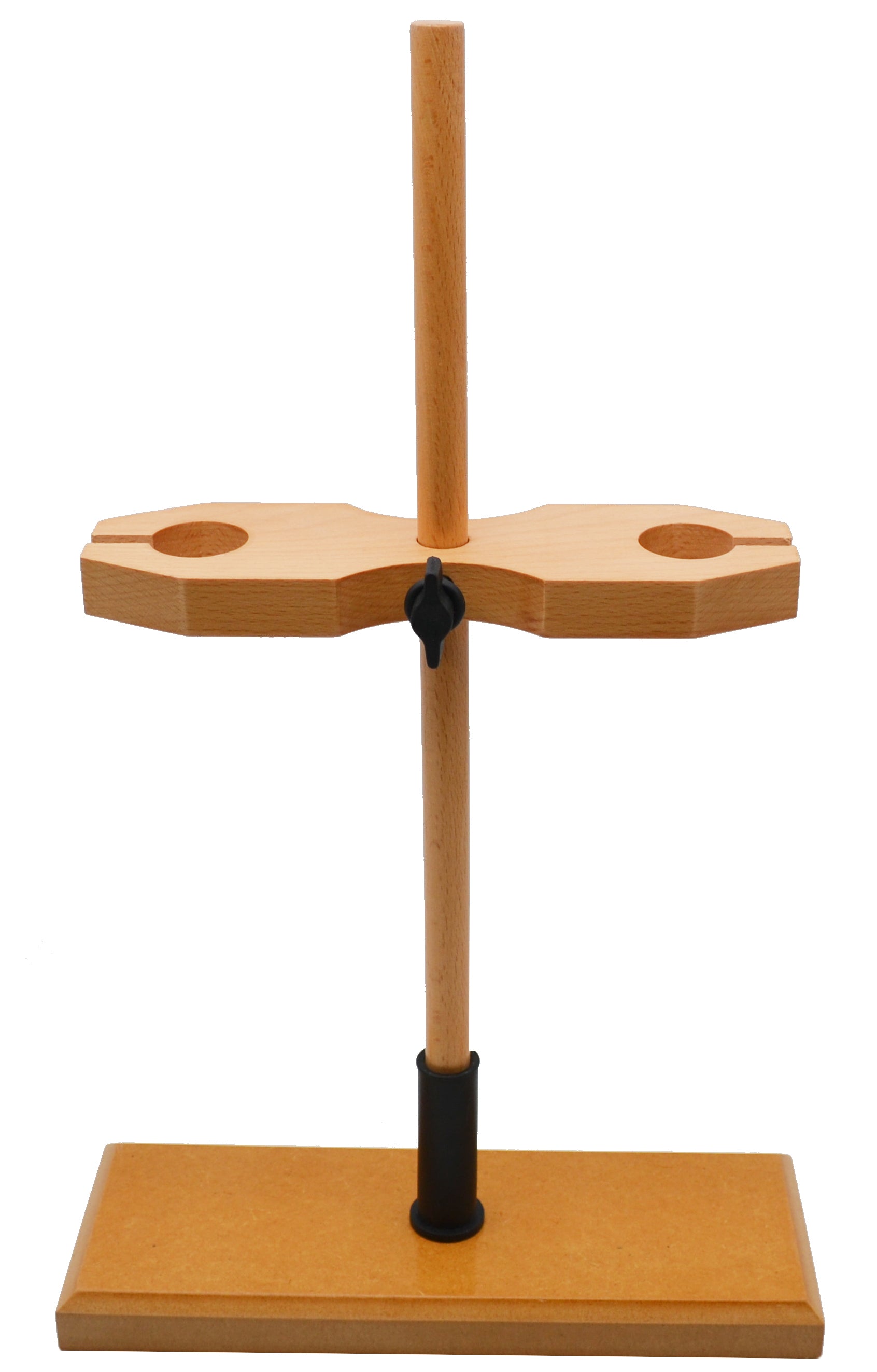 Adjustable Wooden Funnel Stand for 2 Funnels, 18" Tall, 1.5" Hole