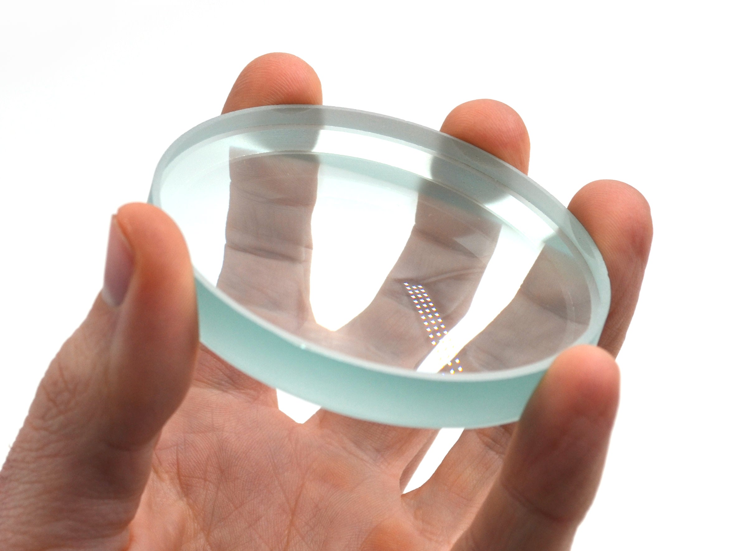 Optically Worked Double Concave Glass Lens, 75mm Diameter, 250mm Focal Length