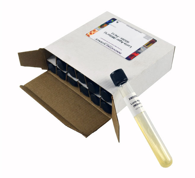 12-Pack Sterile Luria LB Miller's Agar Slant Tubes