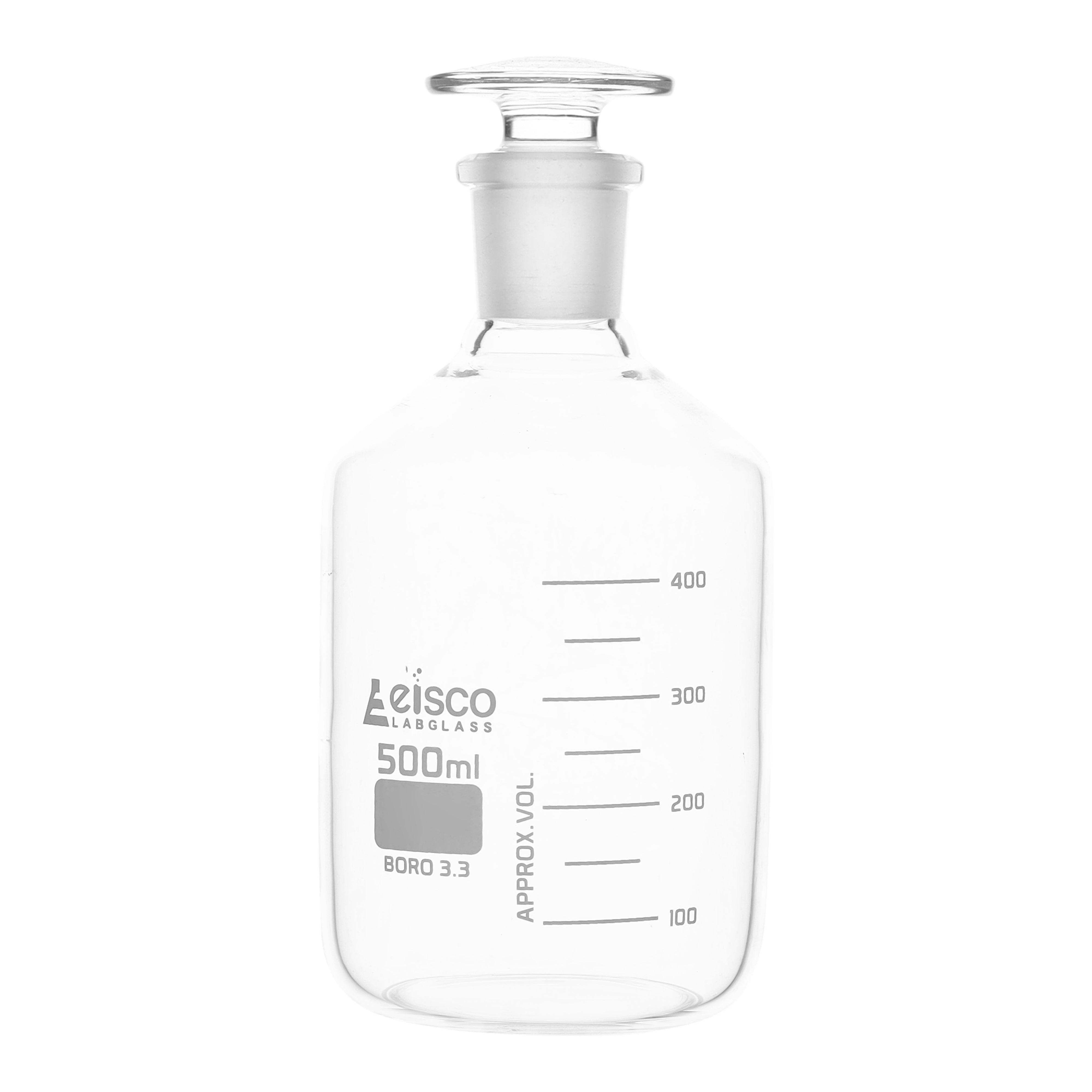 Graduated Narrow Mouth Borosilicate Glass Reagent Bottle with Glass Stopper