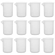 Polypropylene Beaker with Raised Graduations and Tapered Spout, 12-Pack