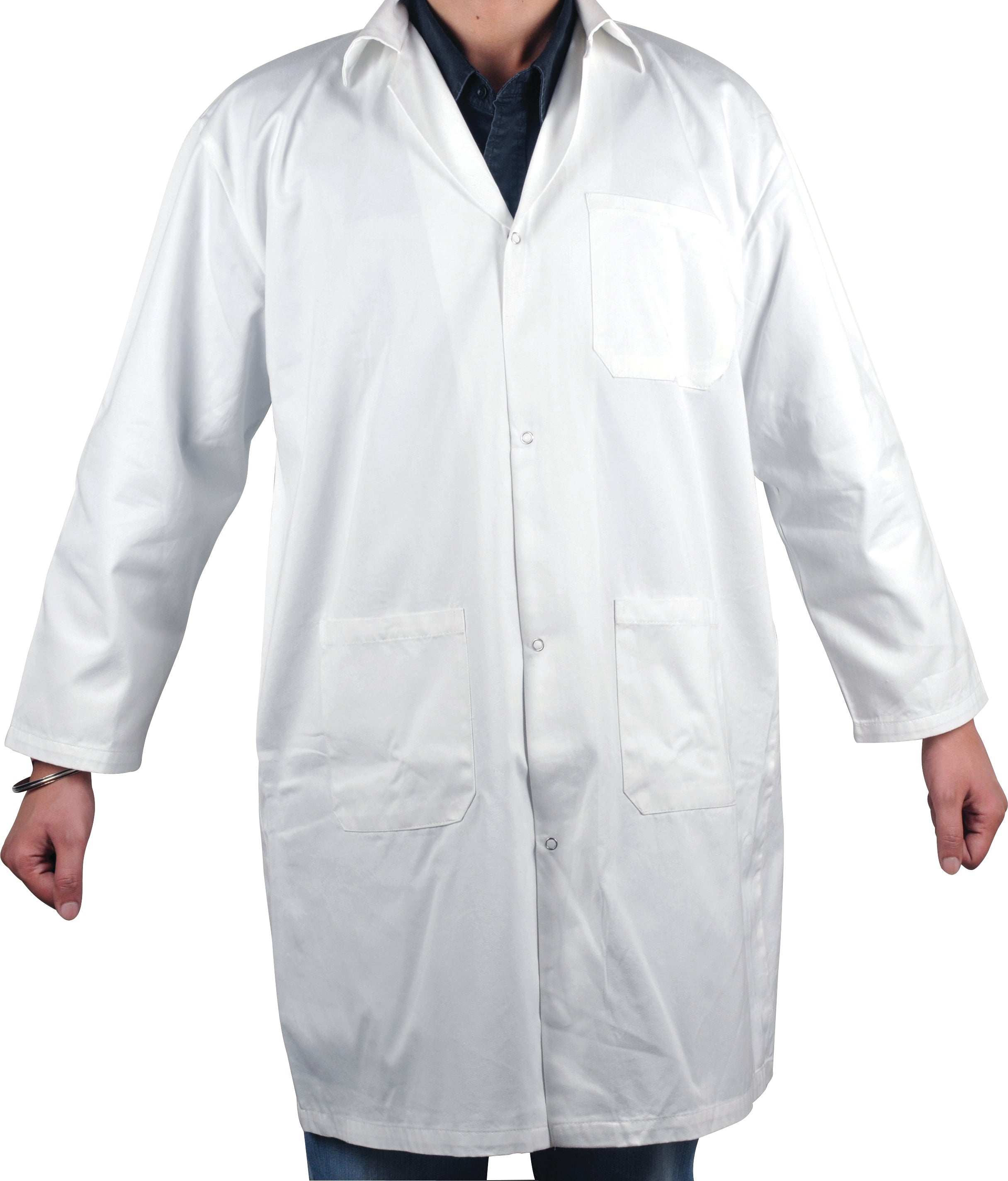 White Polyester/Cotton Lab Coat, Large