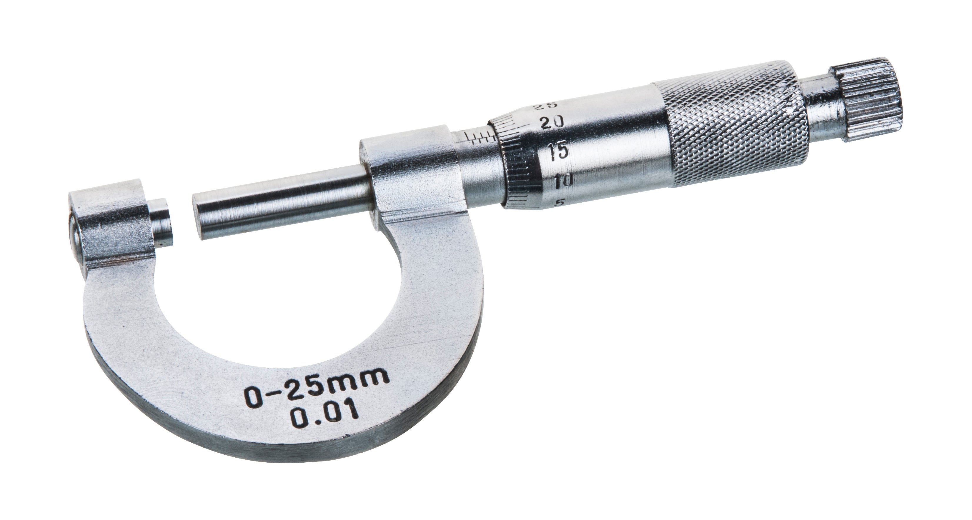 Nickel-Plated Brass Micrometer Screw Gauge, 0-25mm
