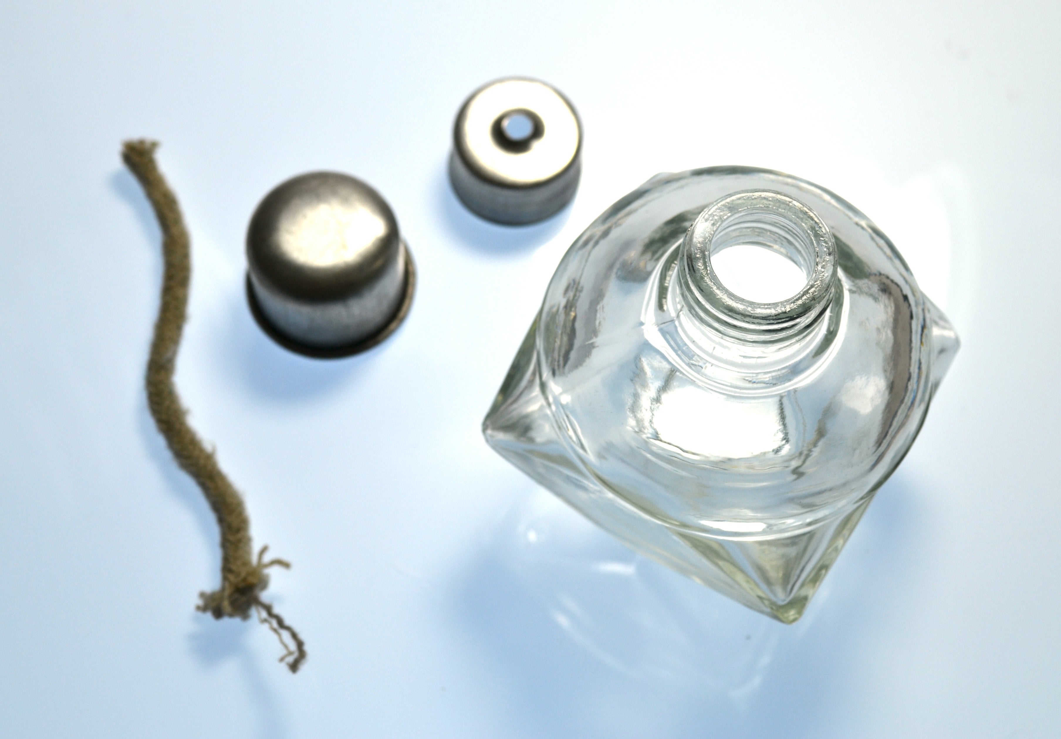 120mL Glass Alcohol Lamp with Metal Cap and Fiber Wick