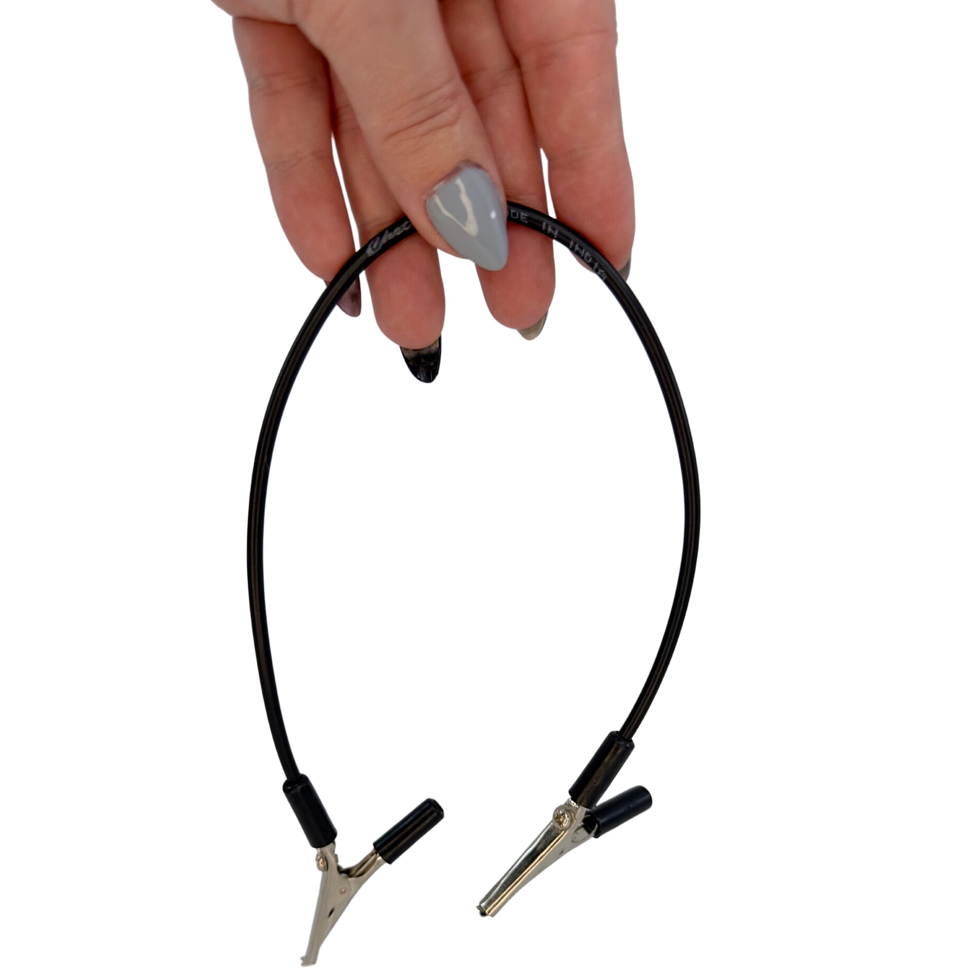 4mm Connecting Lead with Alligator Clips, Black, 12"