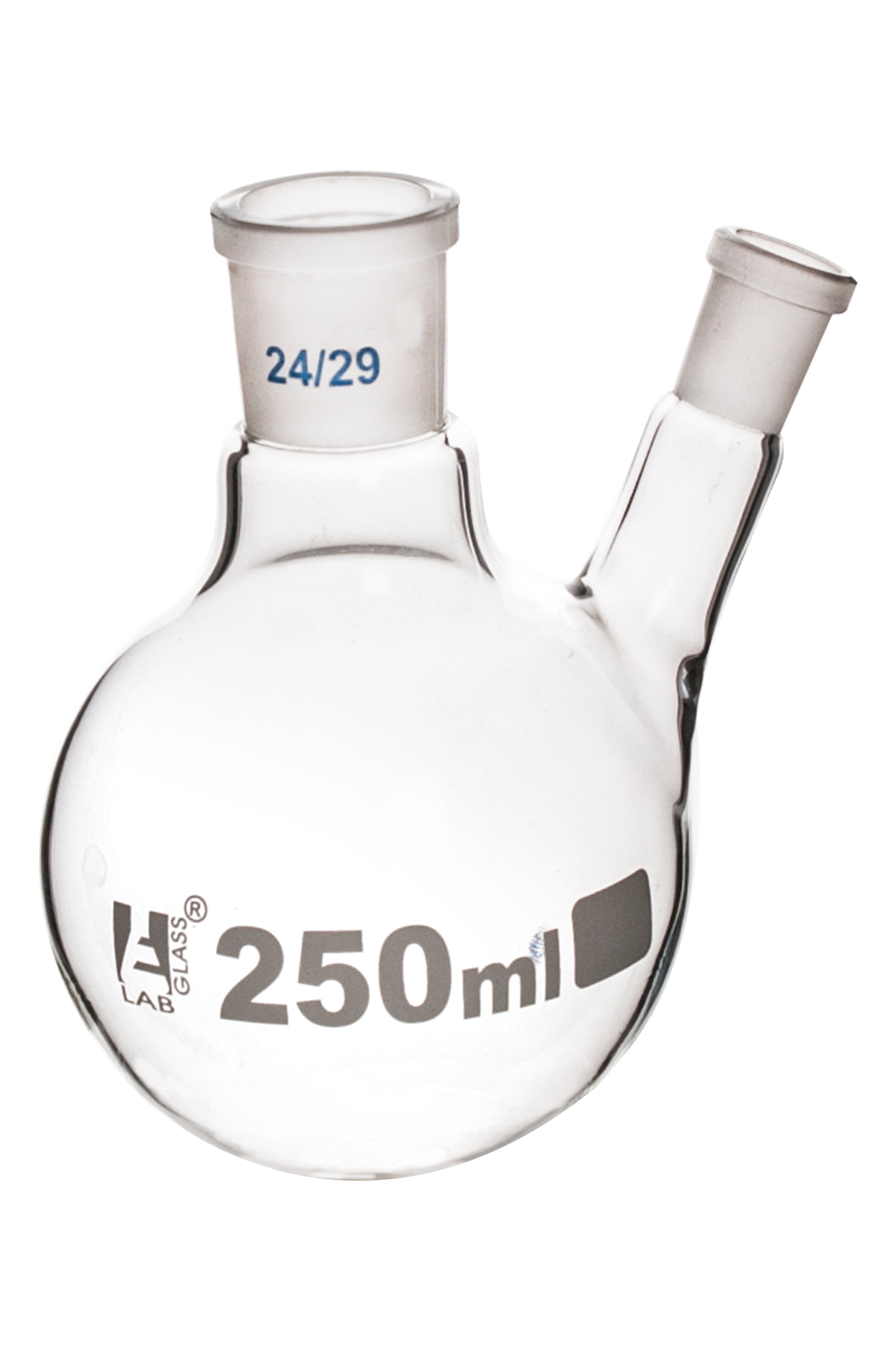 Round Bottom Oblique Neck Borosilicate Glass Distillation Flask