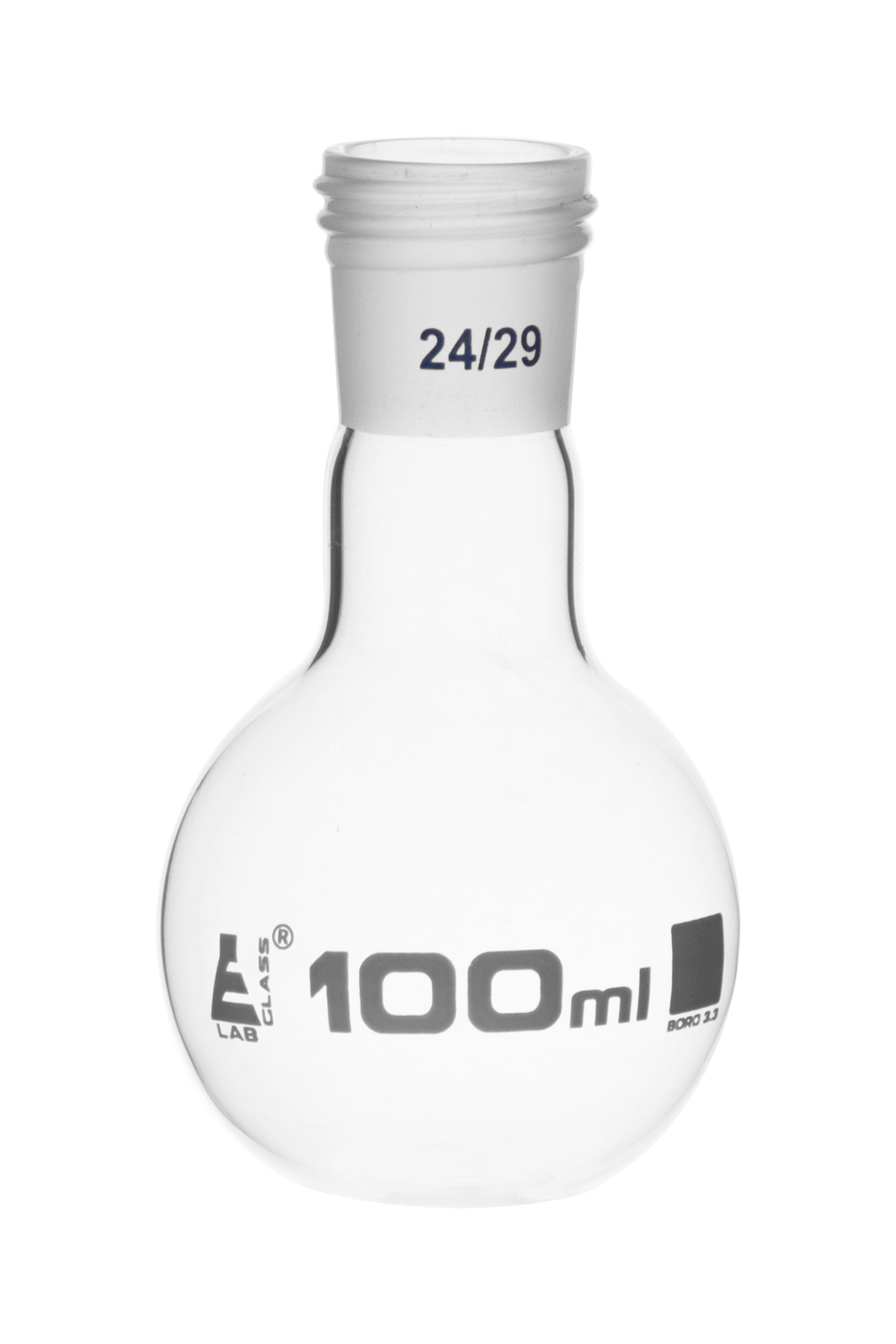 Flat Bottom Borosilicate Glass Boiling Flask with Threaded Joint