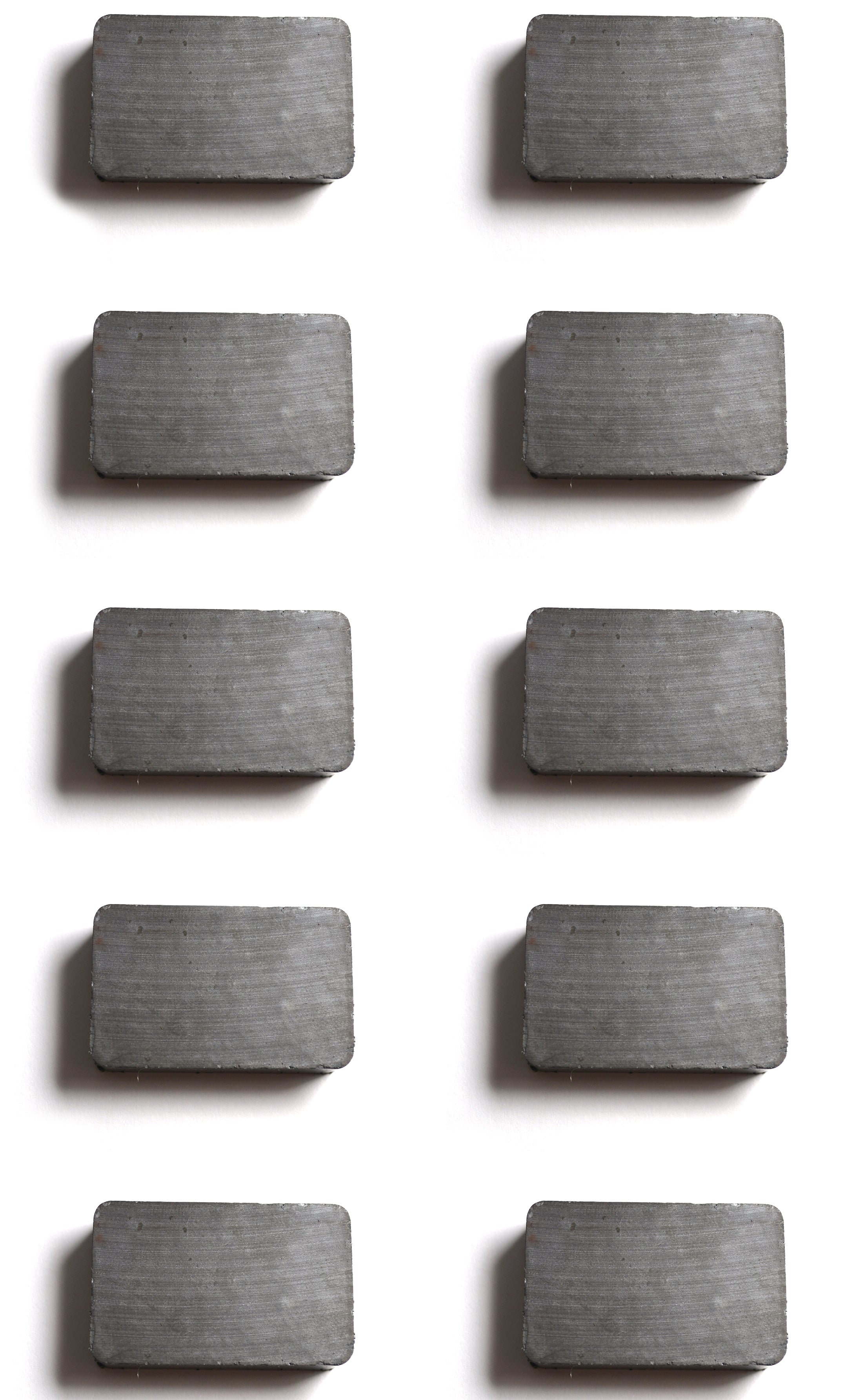 Ceramic Rectangular Magnet, 1.5 x 1 x 0.5", 10-Pack