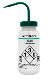 Green Color-Coded Self-Venting LDPE Methanol Wash Bottle, 500mL