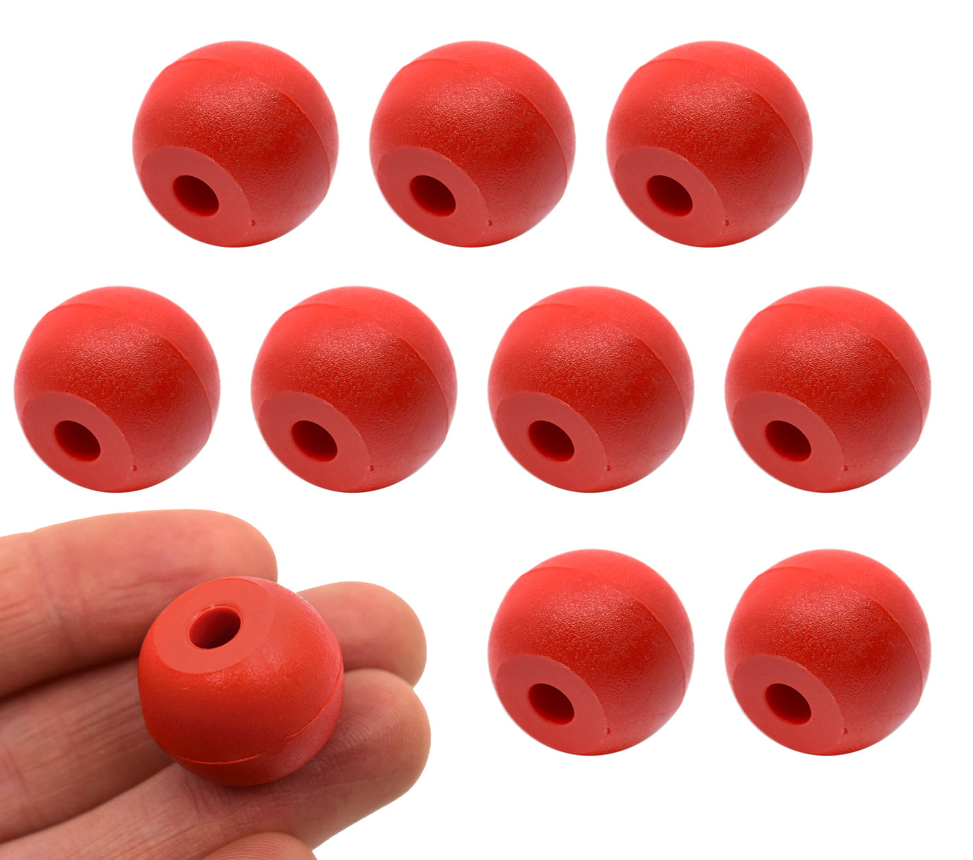 Red Molecular Model Atom, 2.2cm, 2 Holes, 10-Pack