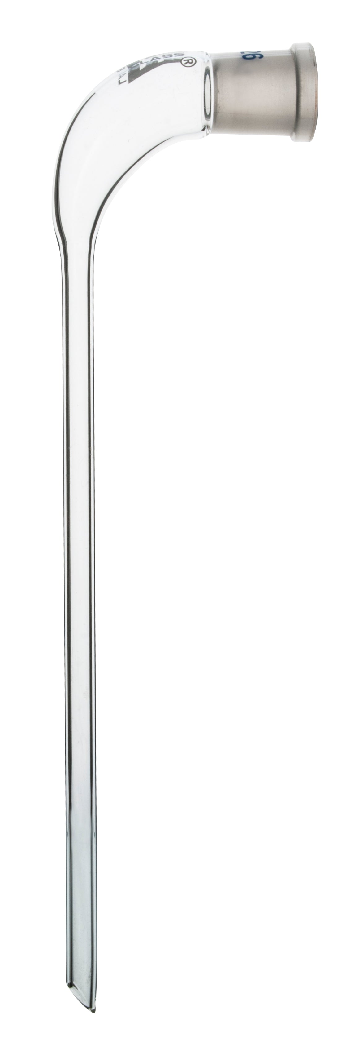 Long Stem Receiver Delivery Adapter, 19/26 Socket, 200mm Body, Borosilicate Glass