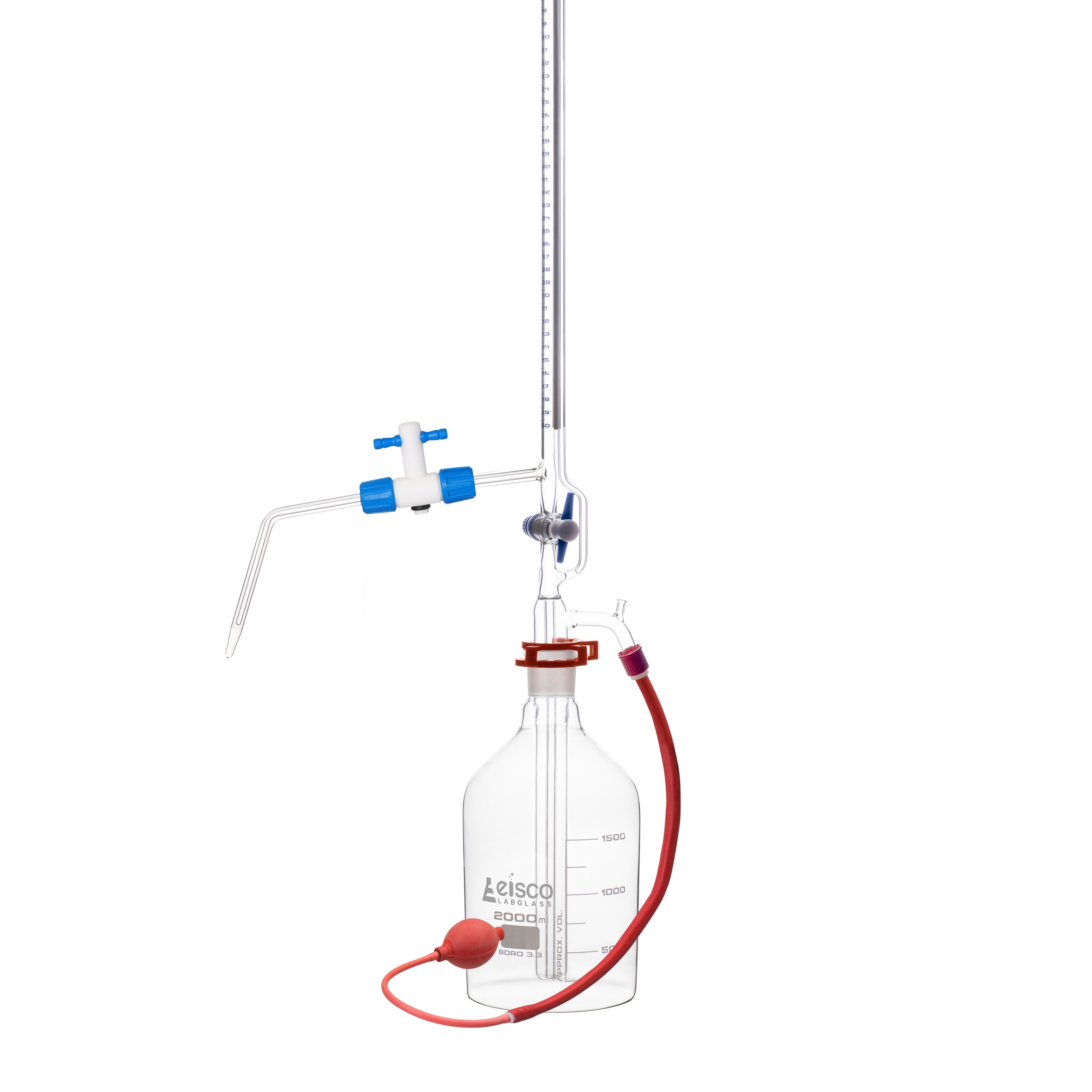 Class A Automatic Zero Schellbach Burette with 2000mL Reservoir, 50mL, 34/35 Joint, Borosilicate Glass
