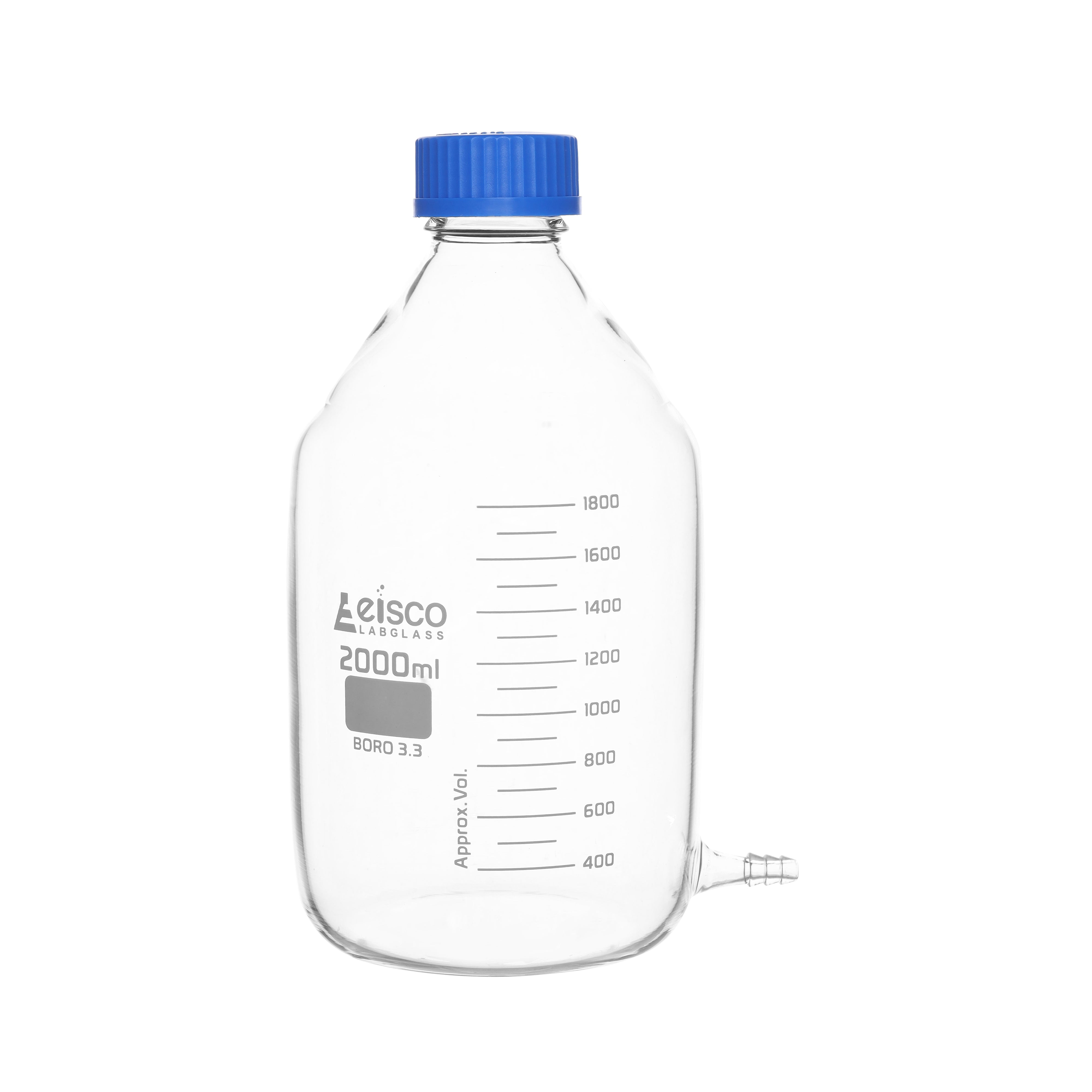 Borosilicate Glass Aspirator Bottle with Screw Cap