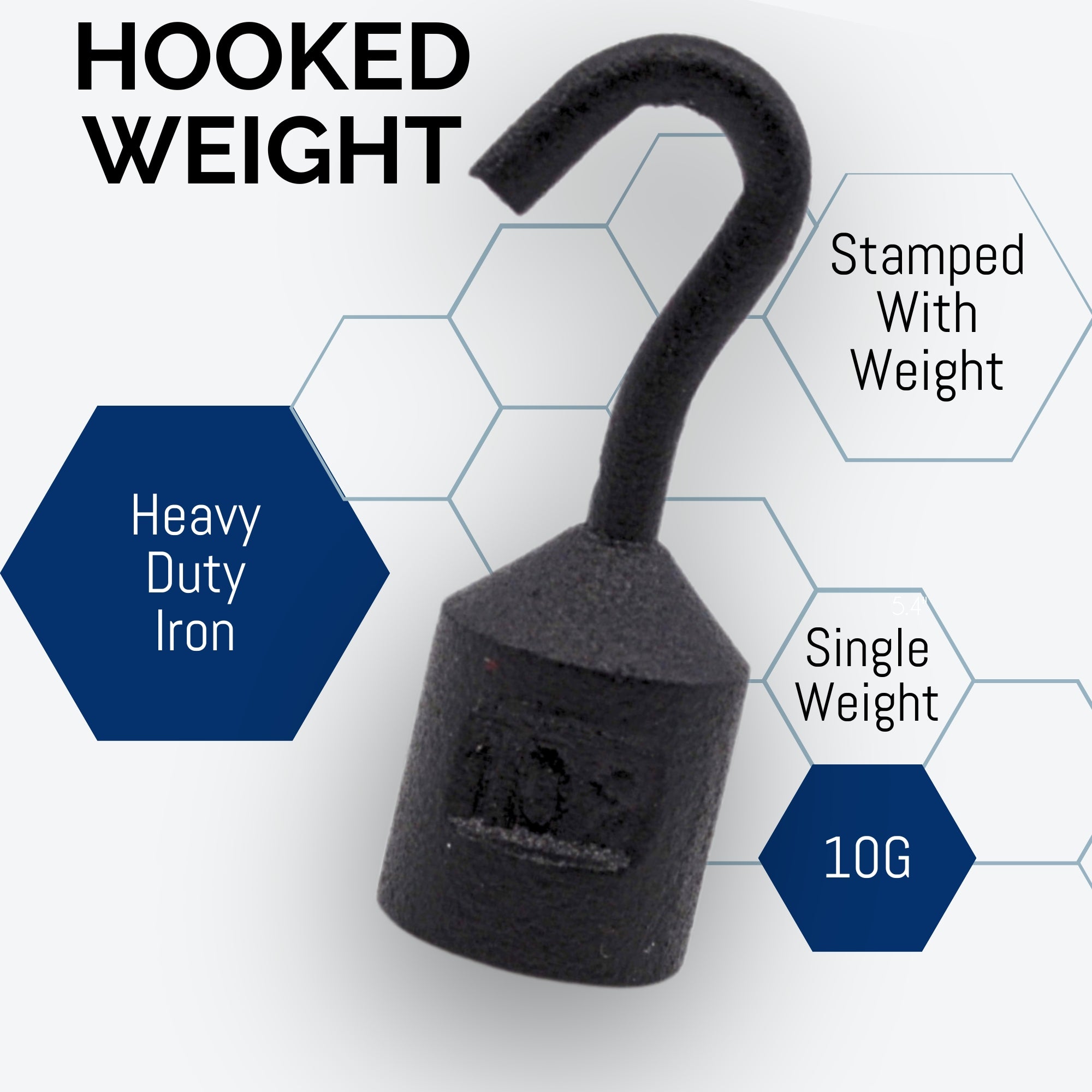 10g Iron Cylindrical Hooked Weight