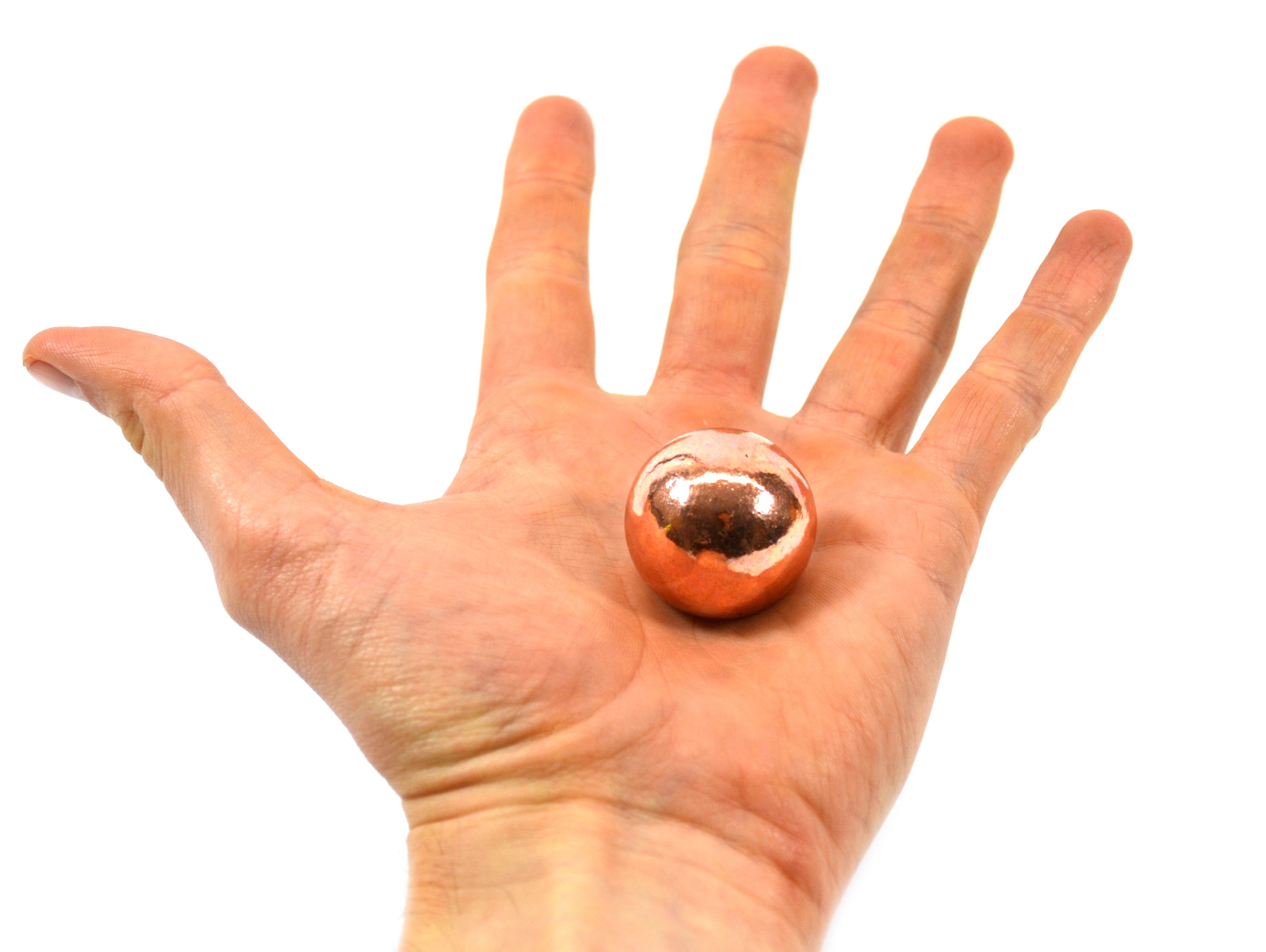 Polished Copper Sphere, 1.125 inch Diameter, 120g
