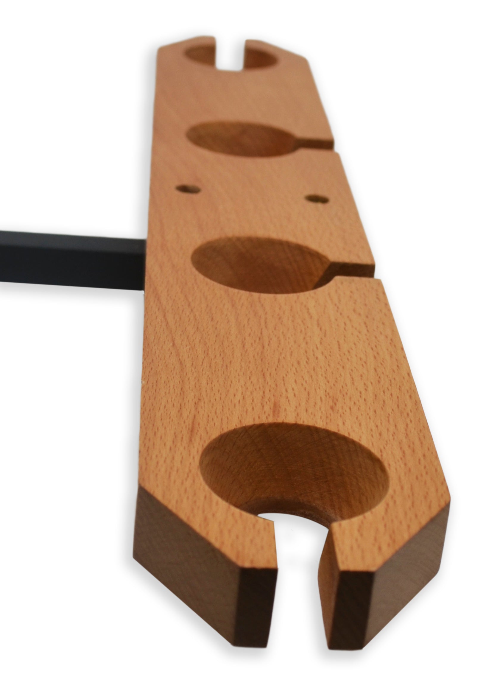 Hardwood Funnel Stand with Iron Clamp and 4 Slots, up to 16mm Stems