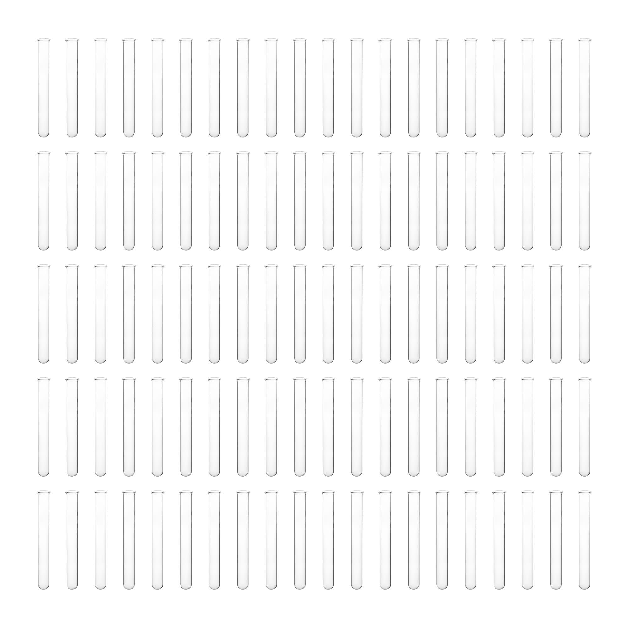 Heavy Wall Borosilicate Glass Test Tube with Beaded Rim, 100-Pack