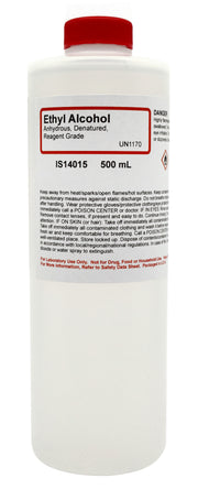ACS Reagent Grade Anhydrous Denatured Ethyl Alcohol, 500mL