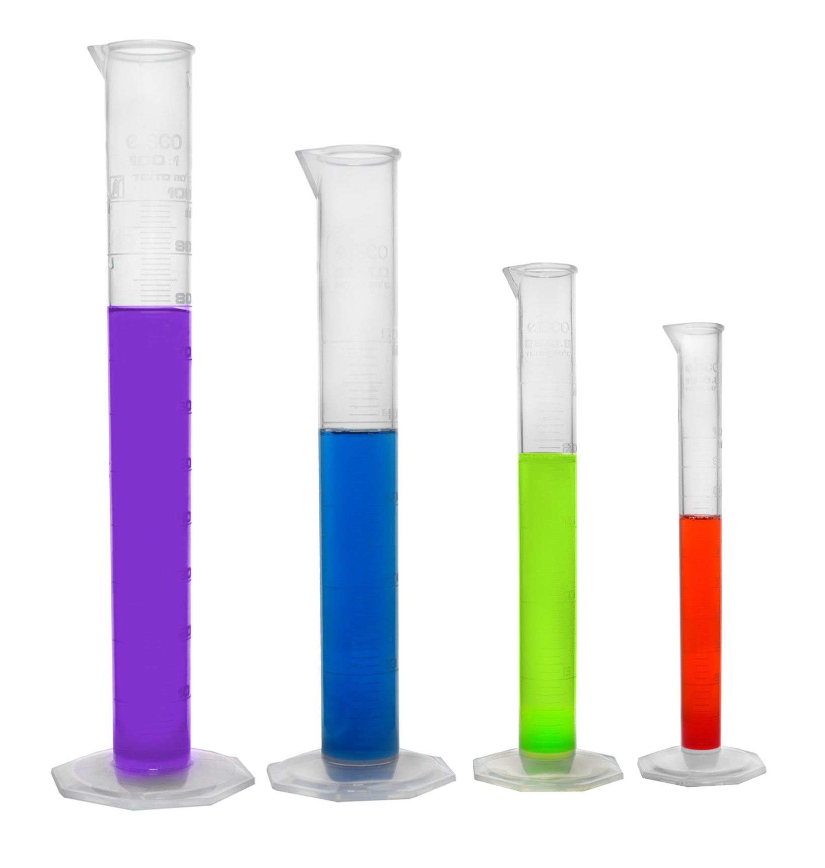 Class B Autoclavable Polypropylene Graduated Cylinder Set, 4-Piece
