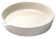 Flat Bottom Evaporating Basin with Spout, 150mm Diameter, Porcelain