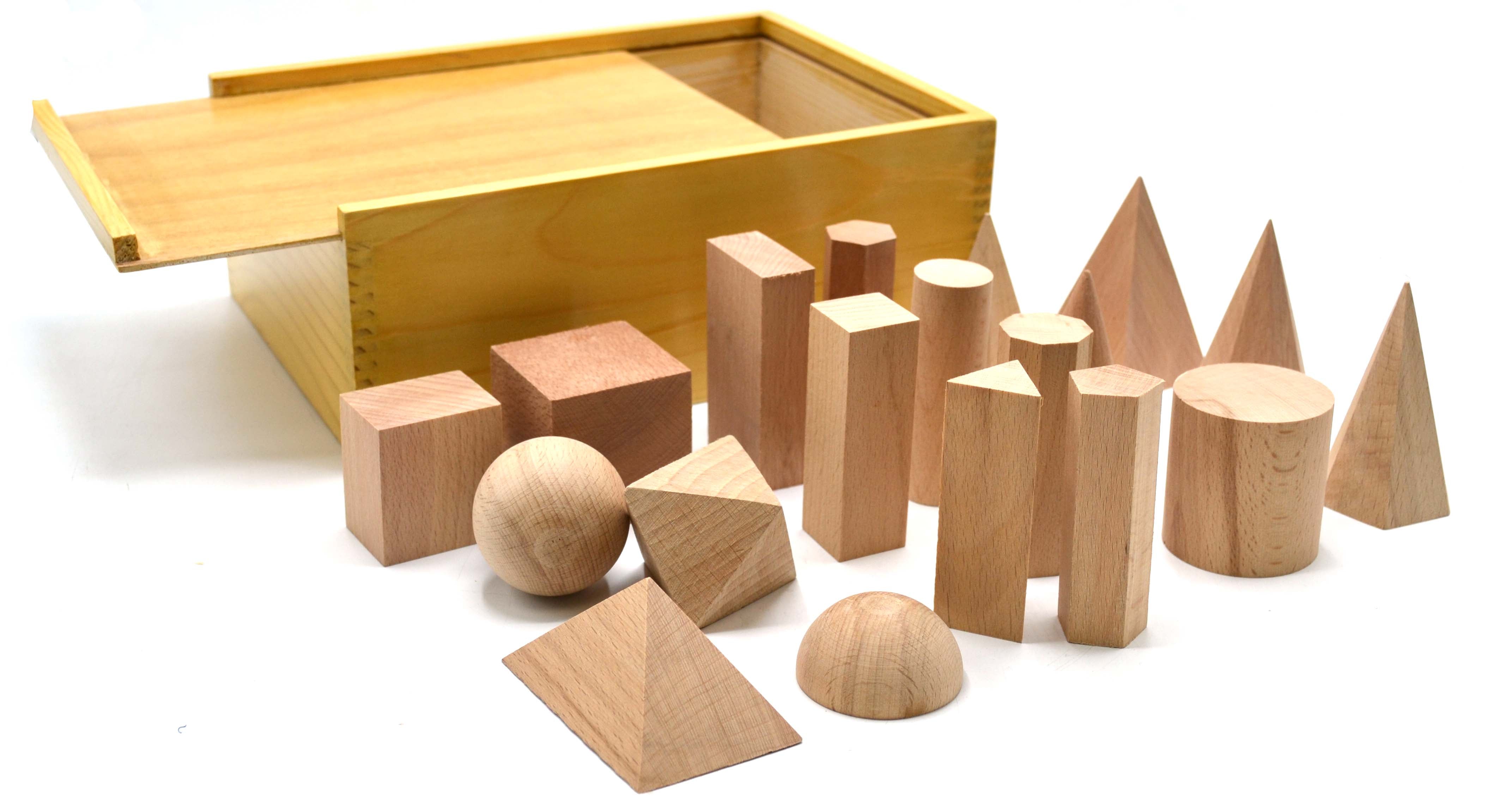 19-Piece 3D Geometric Shapes Set in Hardwood Case – The Lab Stockroom