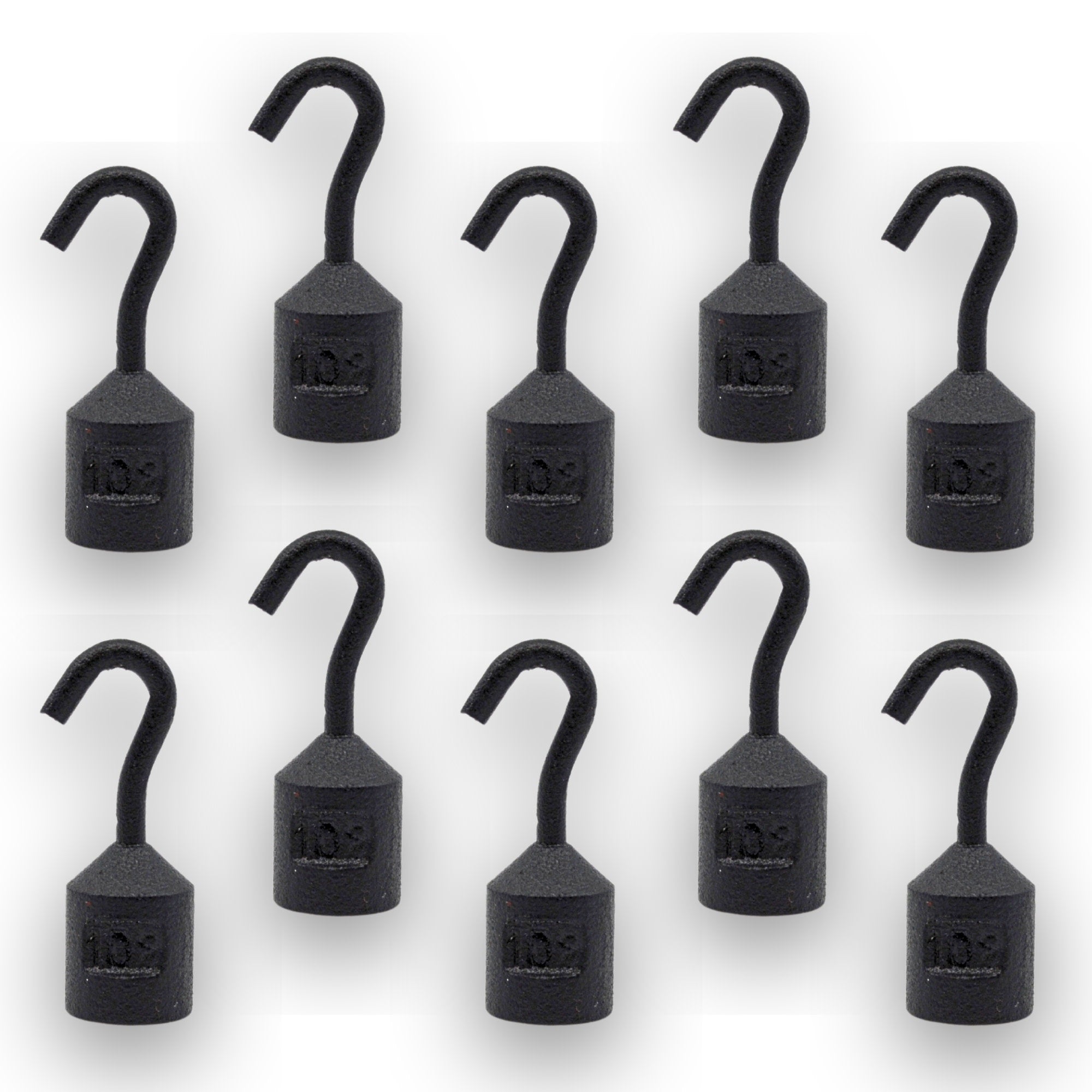 Iron Cylindrical Hooked Weight, 10-Pack