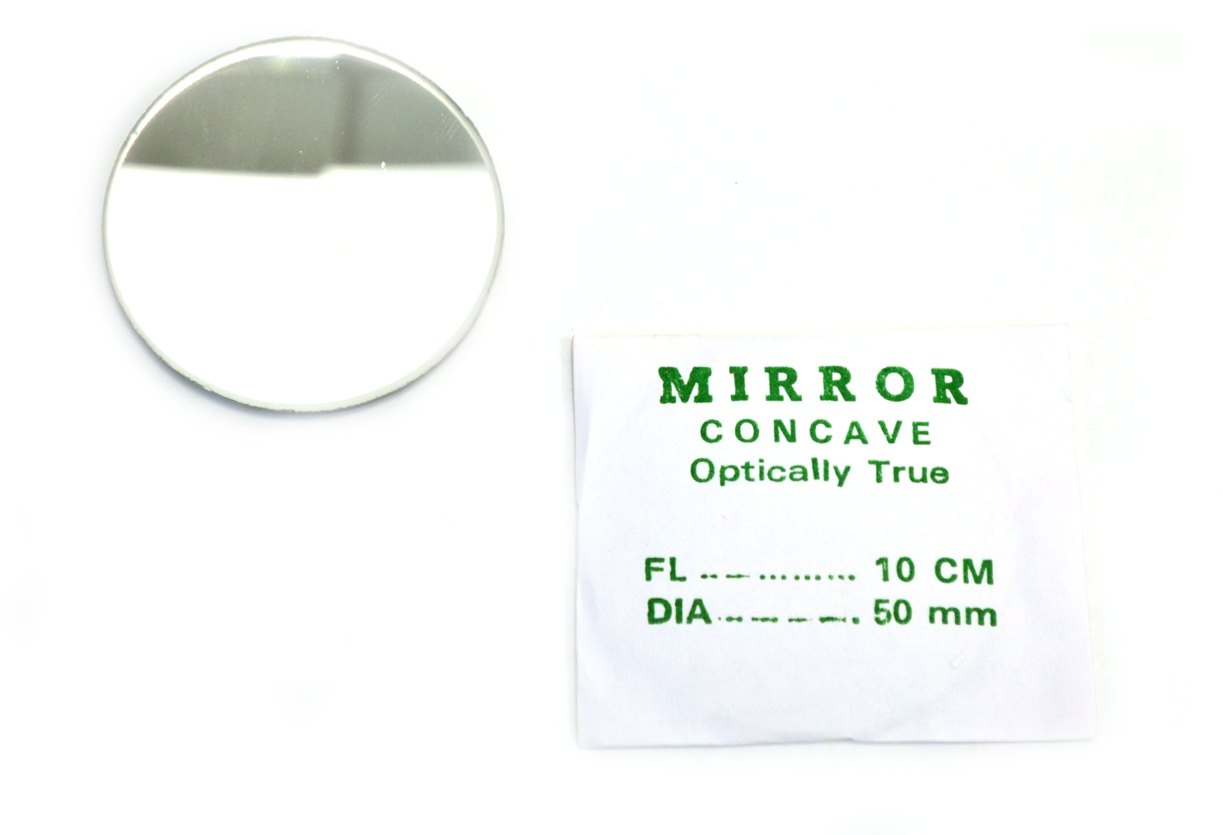 Concave Glass Mirror, 50mm Diameter, 100mm Focal Length