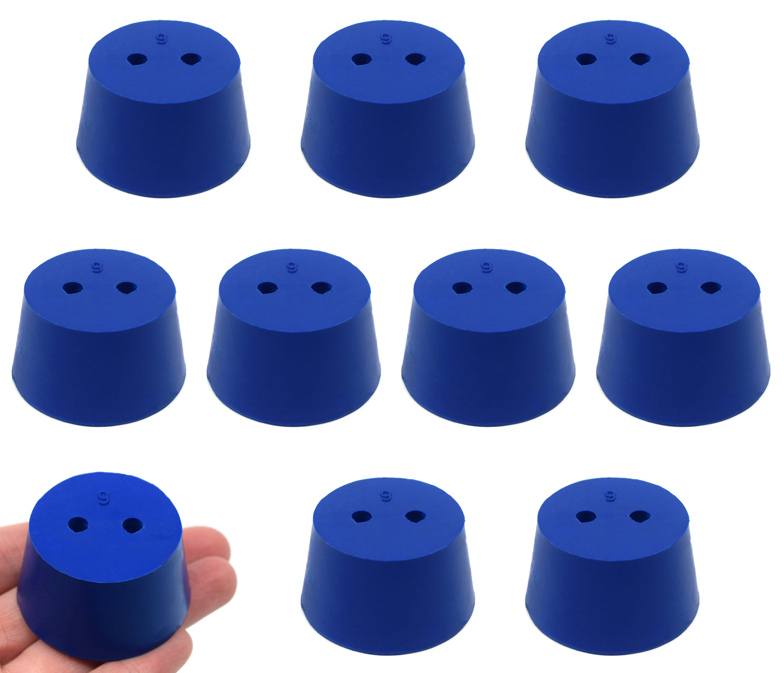 Neoprene Stopper with 2 Holes, 10-Pack