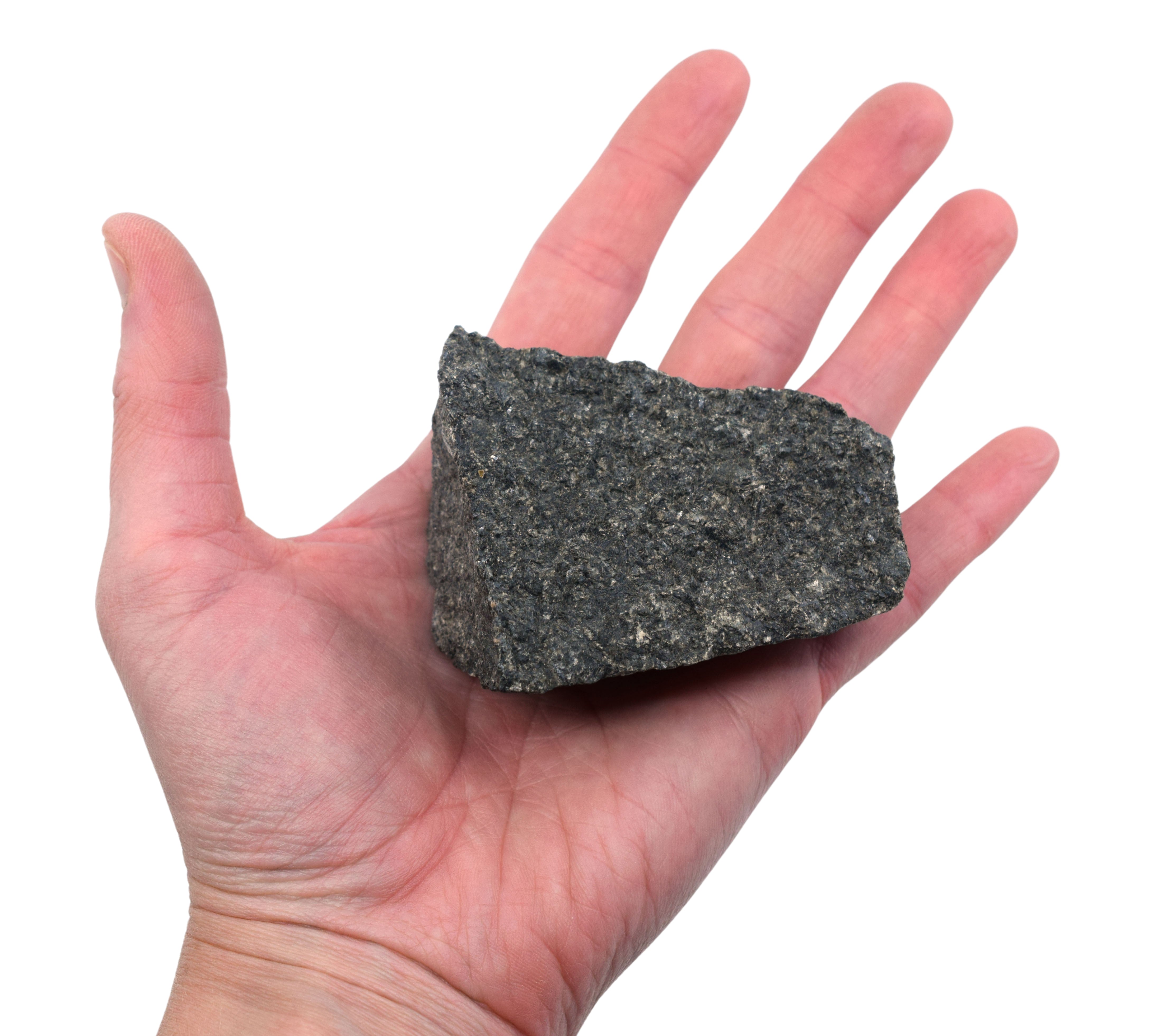 Raw Gabbro Igneous Rock Hand Sample, Approx 3 inch