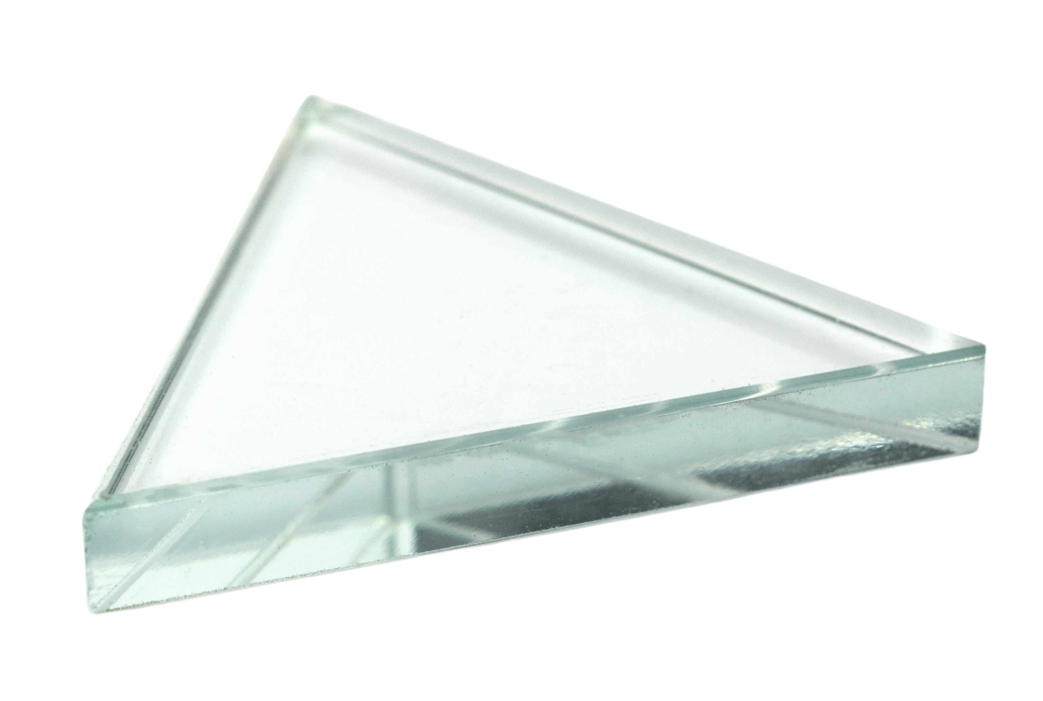 Triangular Equilateral Flint Glass Refraction Prism, 75mm, 9mm Thick