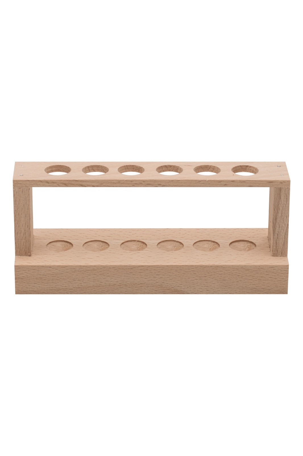 Unfinished Oak Test Tube Rack for 6 Tubes, 15mm