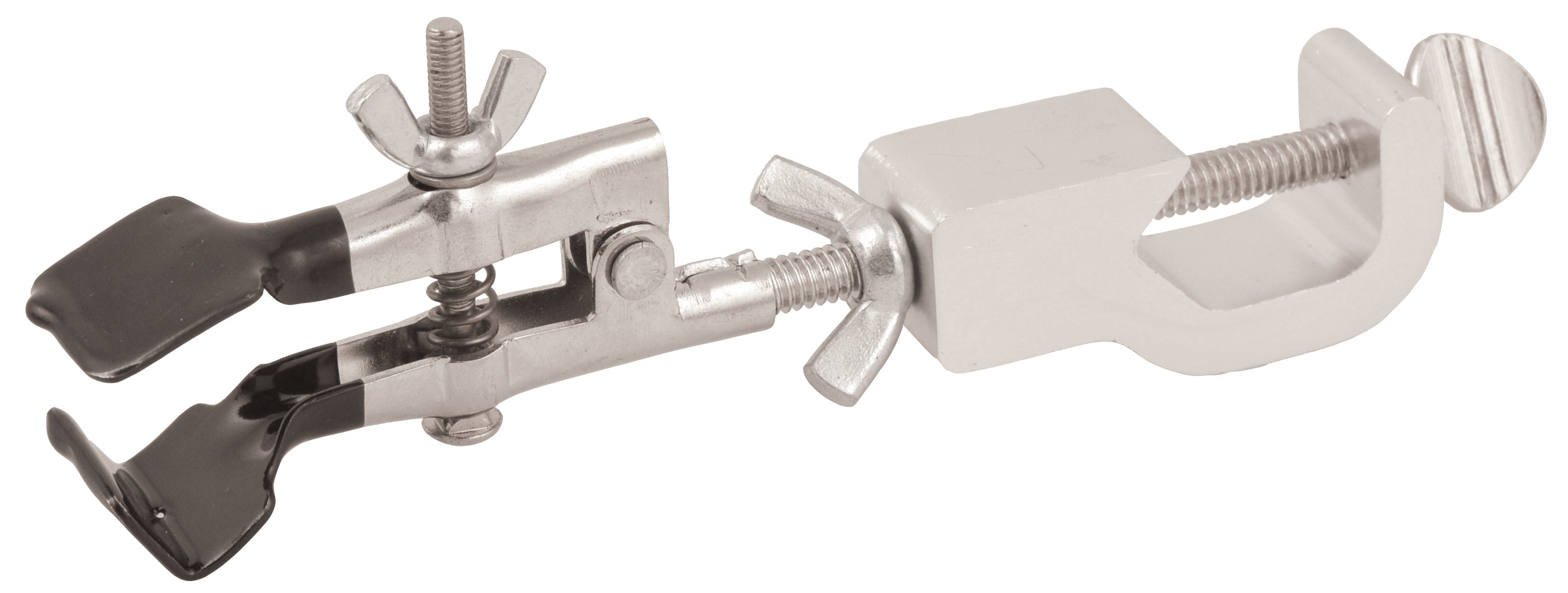 Universal Steel Clamp with Holder, Flat and V-Shaped Jaws