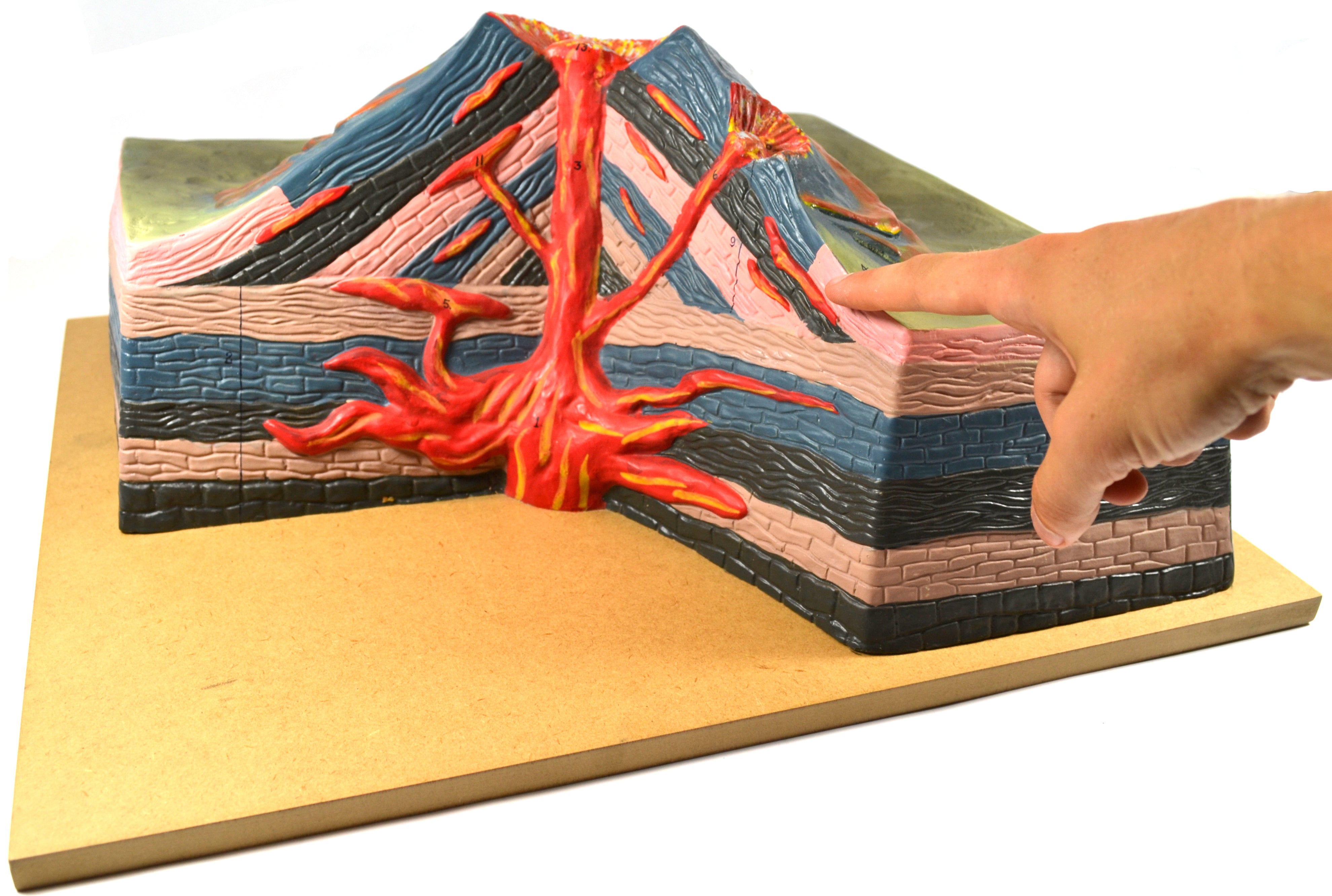 Active Volcano Tabletop Model with Cutaway View, 17"