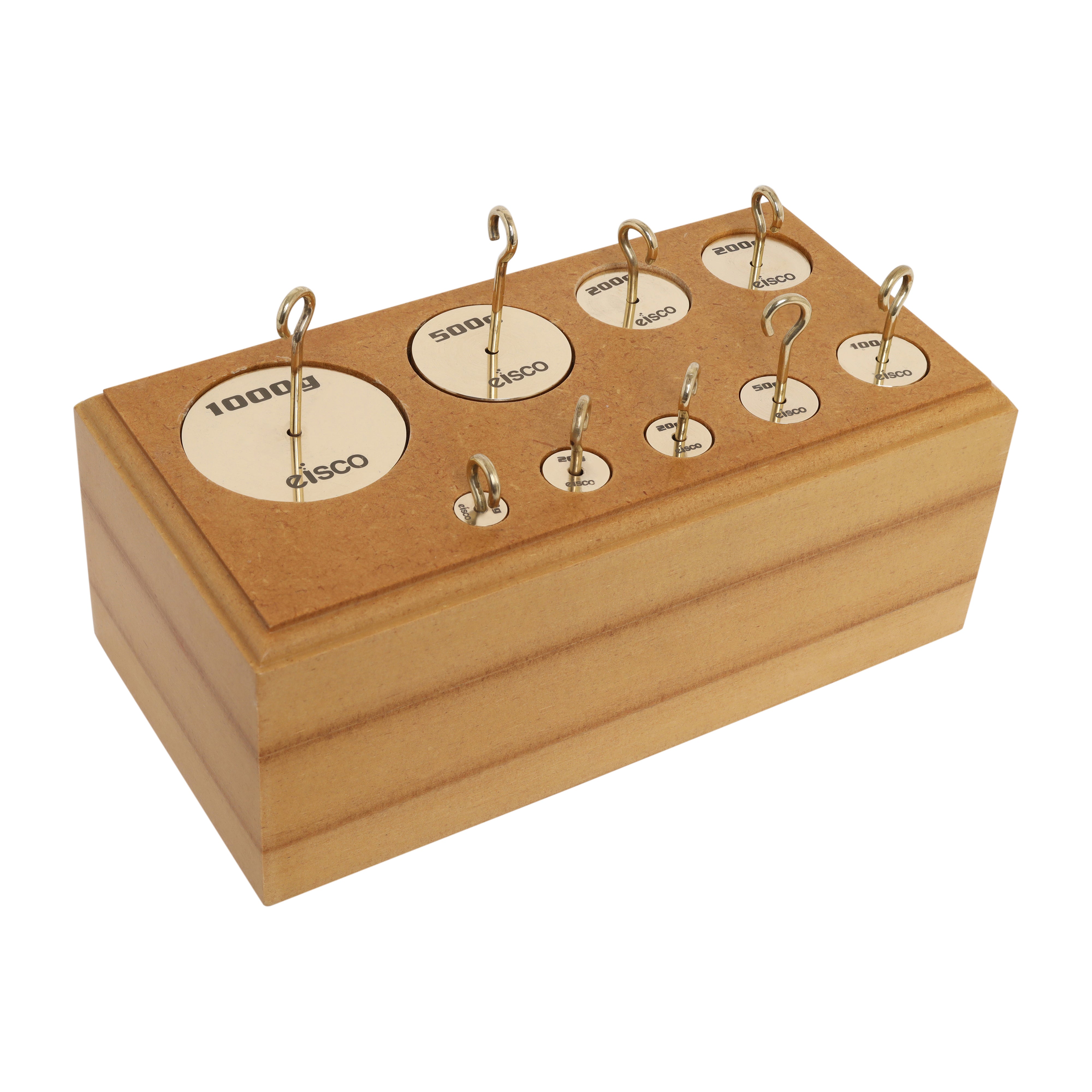Brass Cylinder Hooked Weight Set