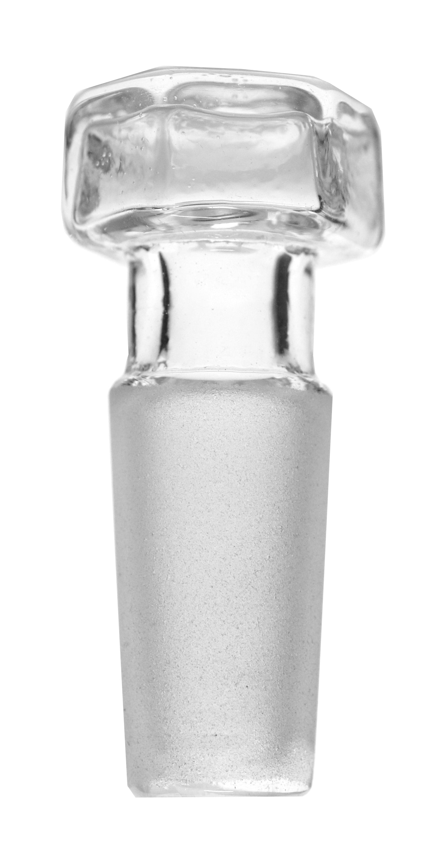 Hexagonal Hollow Stopper with Flat Bottom, 10/19, Borosilicate Glass