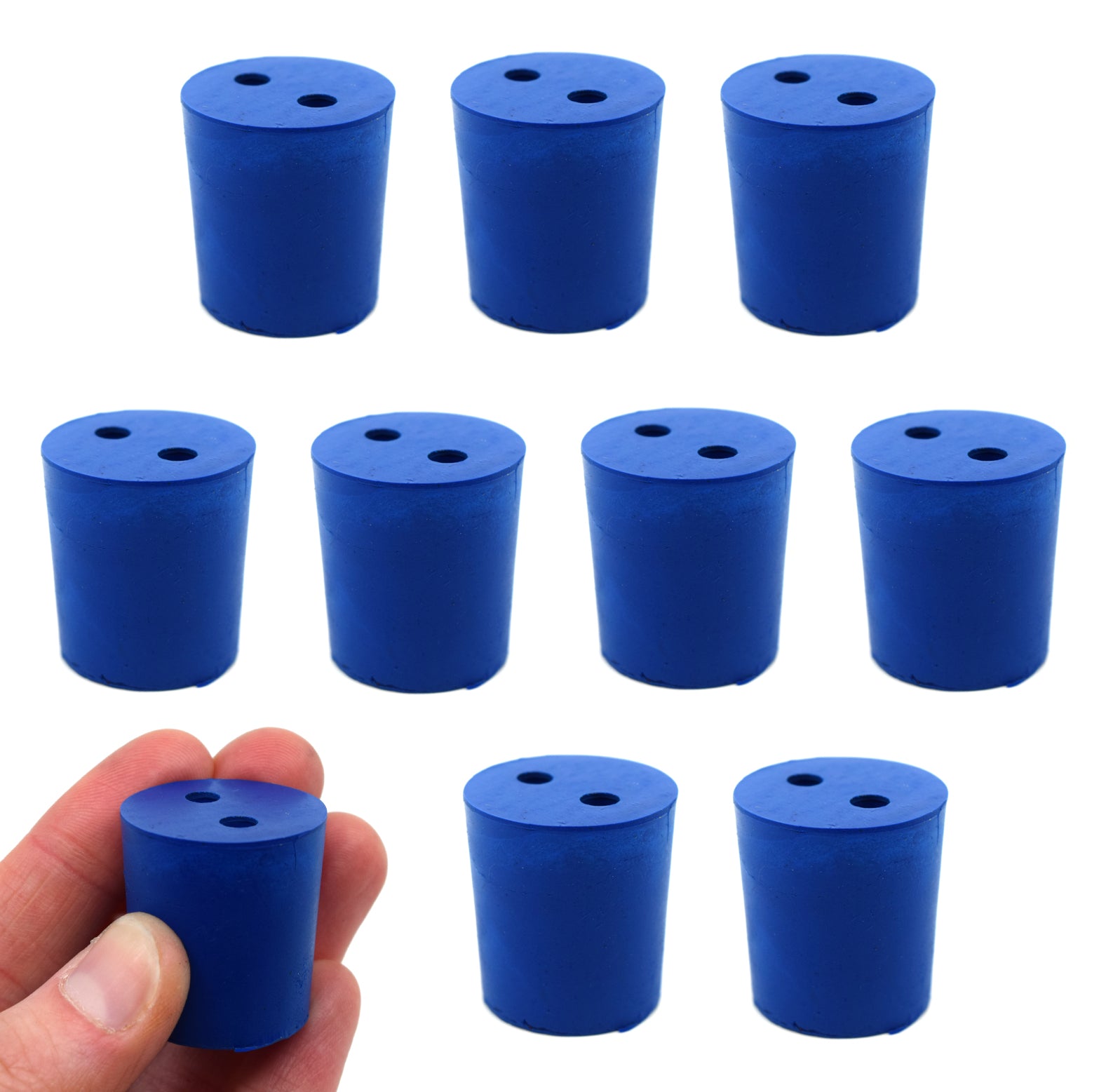 Neoprene Stopper with 2 Holes, 10-Pack