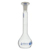 Class A Volumetric Flask with NS 10/19 Polyethylene Stopper and Individual Work Certificate, 30mL, Borosilicate Glass