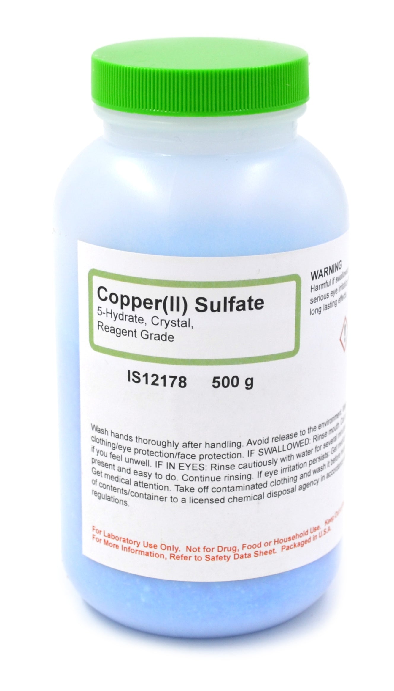 Reagent Grade Copper (II) Sulfate Pentahydrate Crystals, 500g