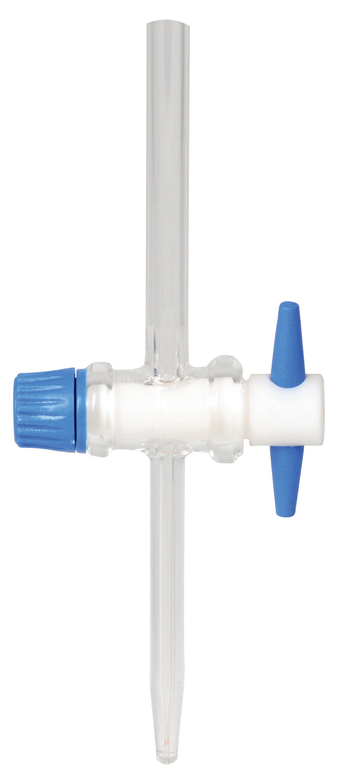 Straight Pattern PTFE Key Burette Stopcock, 2.5mm Plain Bore, Borosilicate Glass