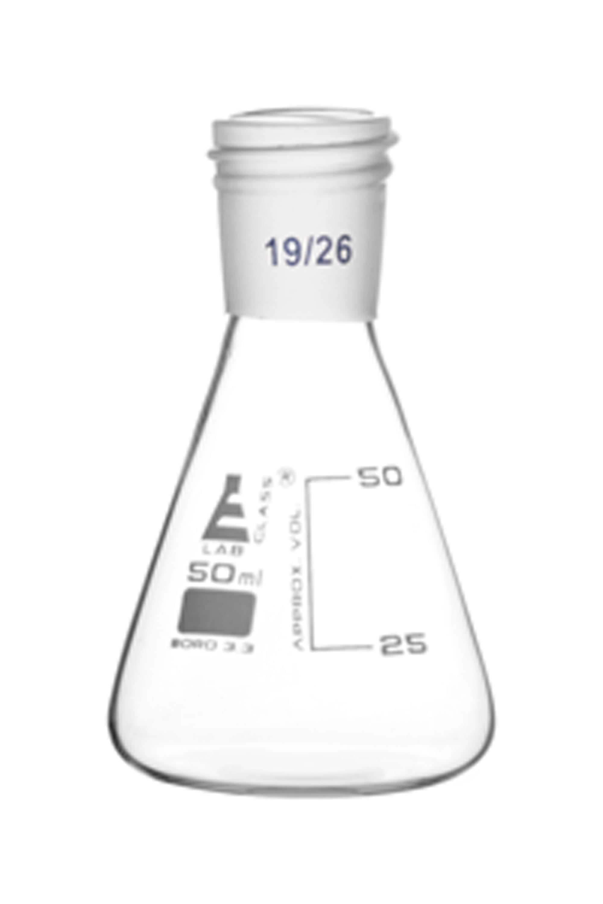Borosilicate Glass Erlenmeyer Flask with Threaded Joint