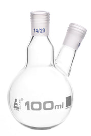 Two-Neck Borosilicate Glass Distillation Flask with Threaded Joints