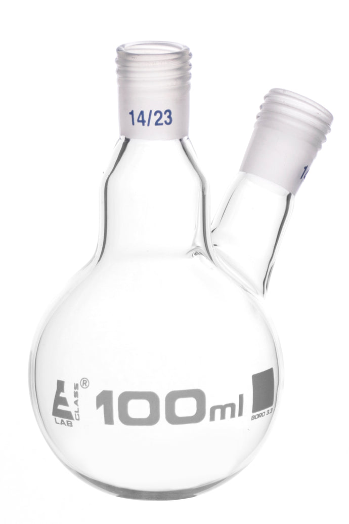Two-Neck Borosilicate Glass Distillation Flask with Threaded Joints ...