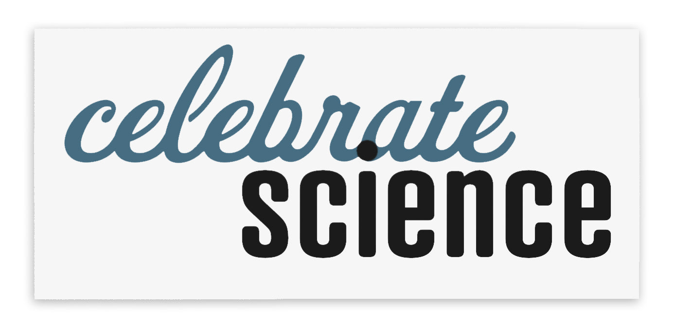 Celebrate Science Rectangular Premium Vinyl Sticker, 2 x 1 inch