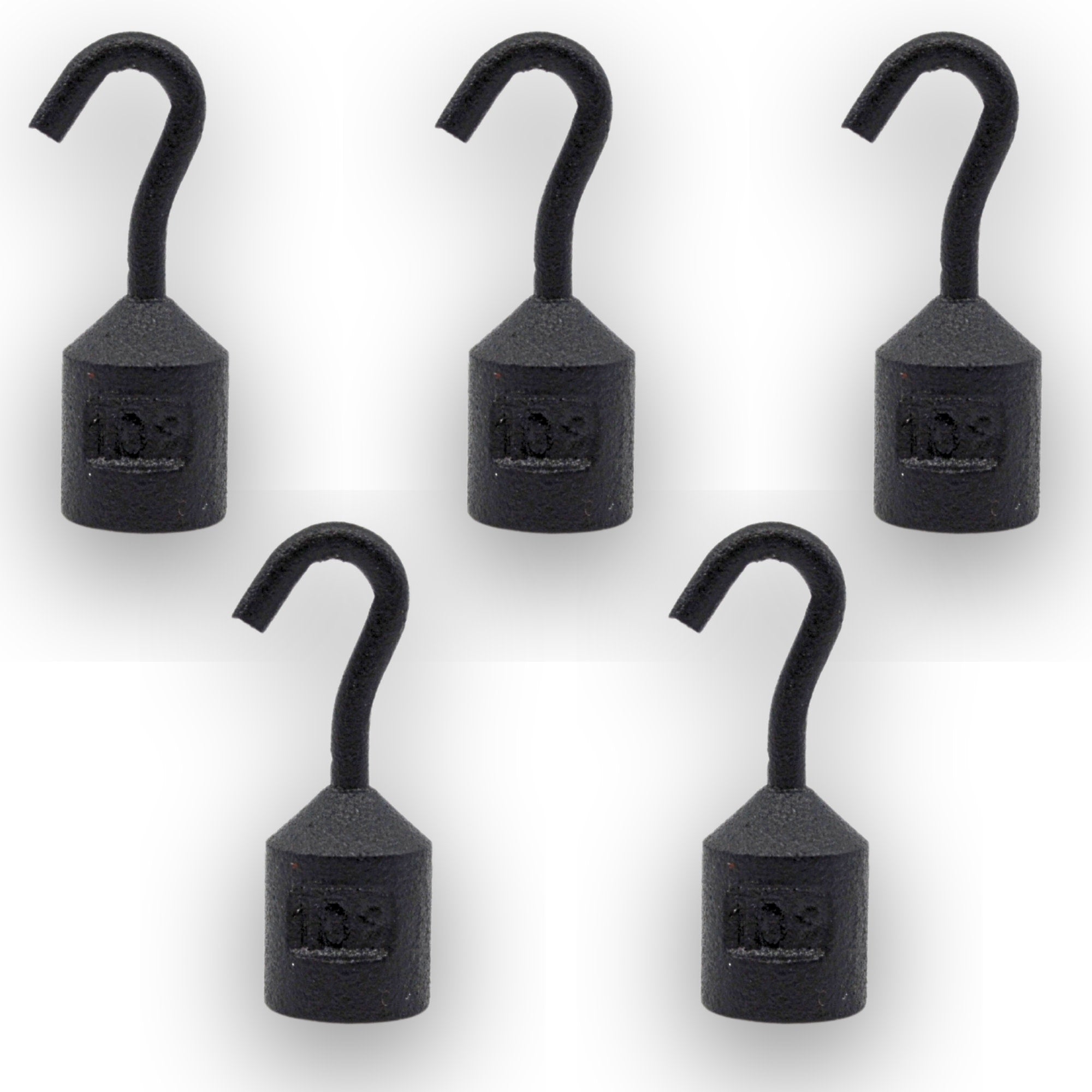 Iron Cylindrical Hooked Weight, 5-Pack
