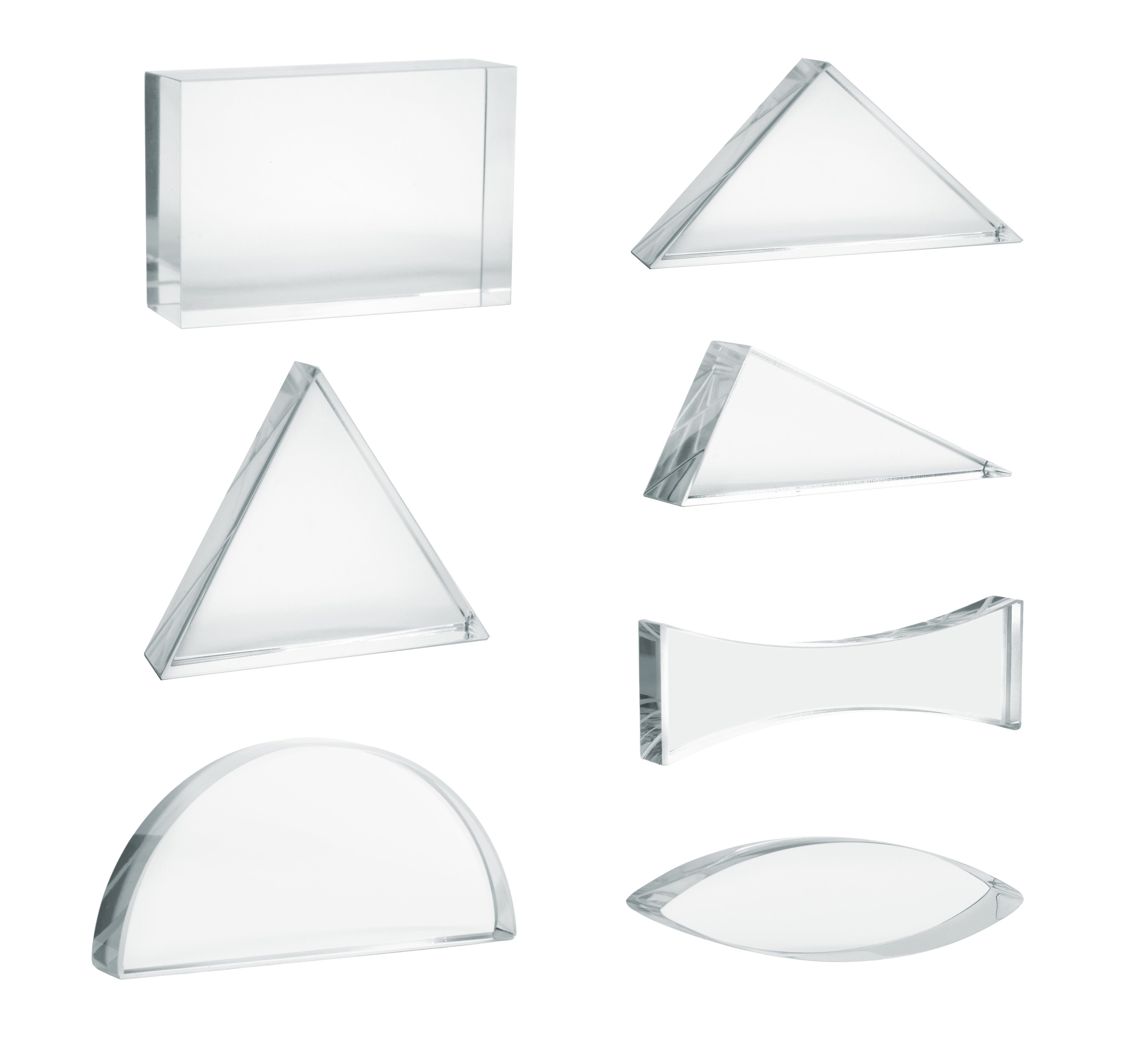 7-Piece Acrylic Blocks Set, 15mm Thick, with Wooden Storage