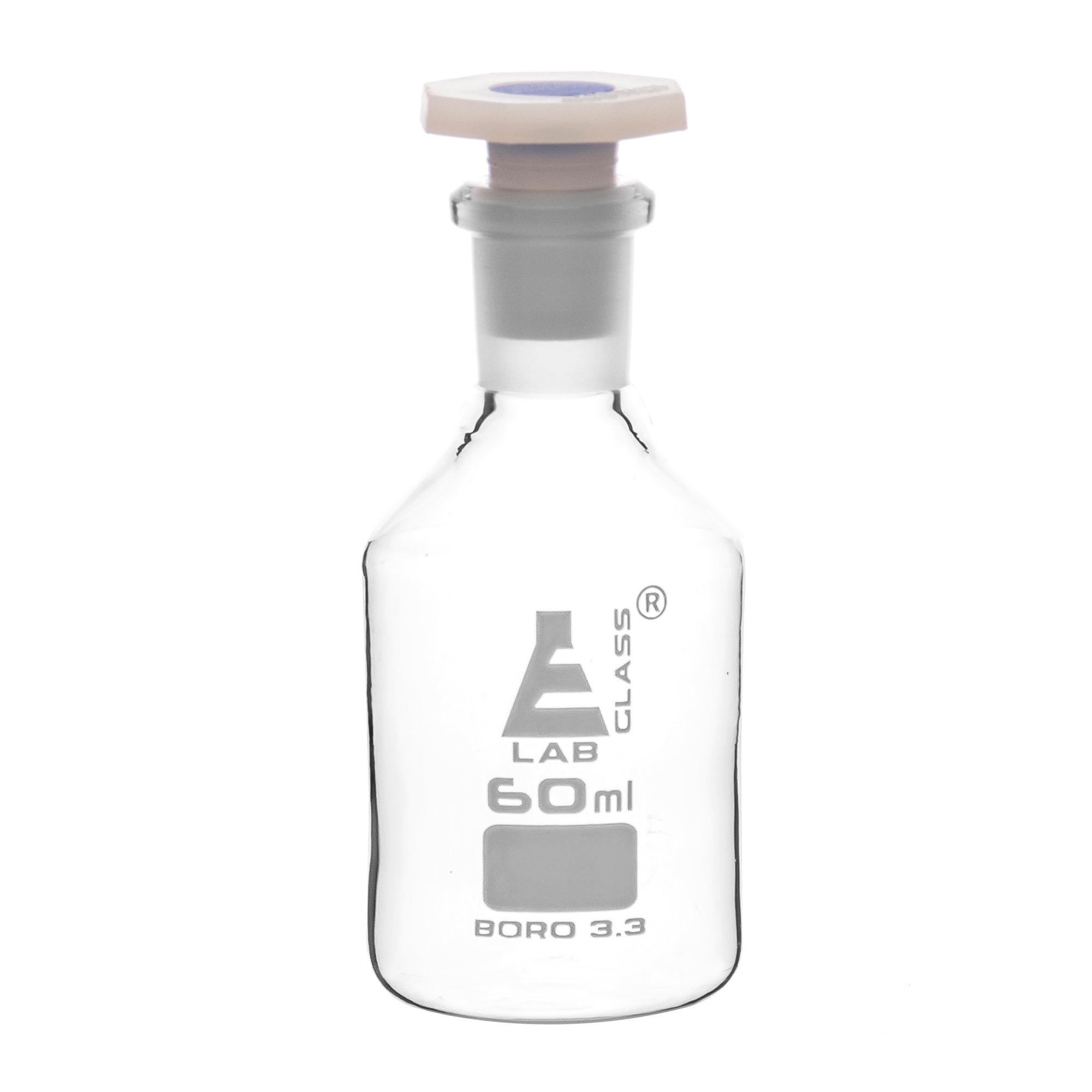 Borosilicate Glass Reagent Bottle with Acid-Proof Polypropylene Stopper
