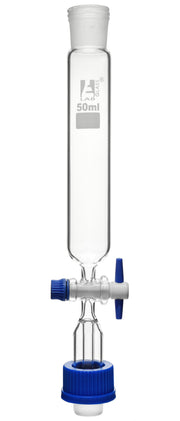 Borosilicate Glass Dropping Funnel with PTFE Stopcock, Threaded Joint