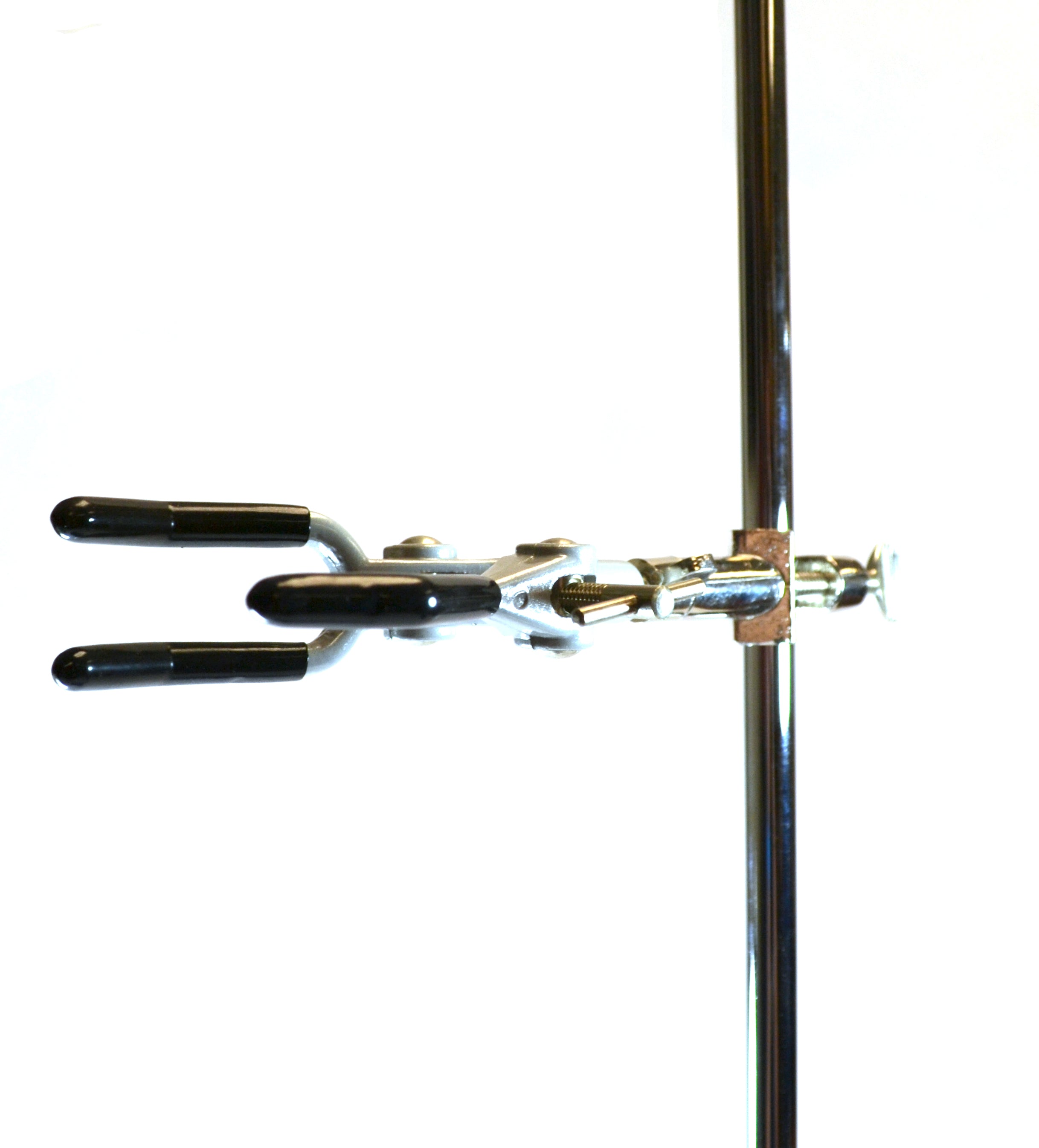 4-Piece Rectangular Retort Stand Set with Coated 3-Prong Clamp