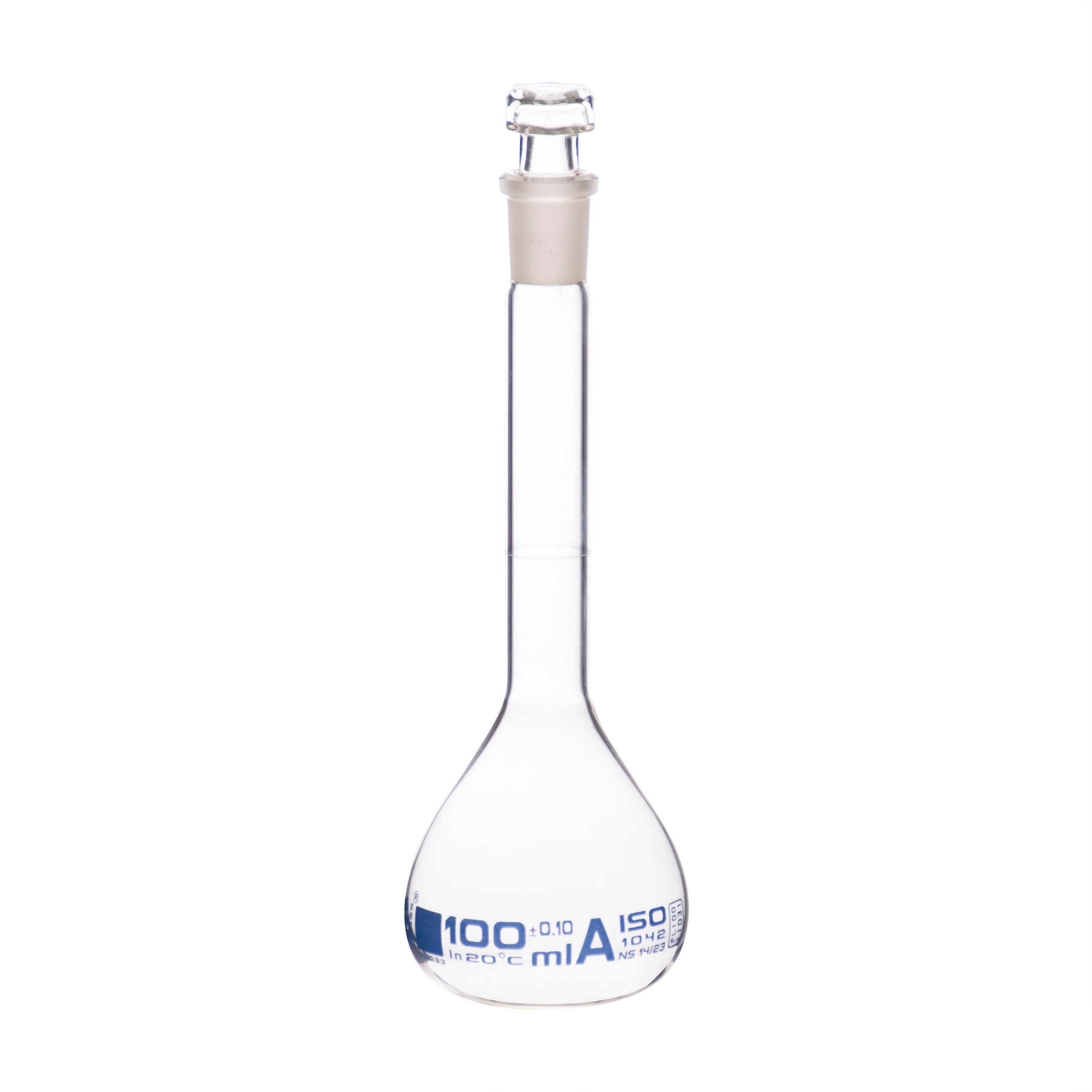 Class A Borosilicate Glass Volumetric Flask with Hexagonal Hollow Stopper