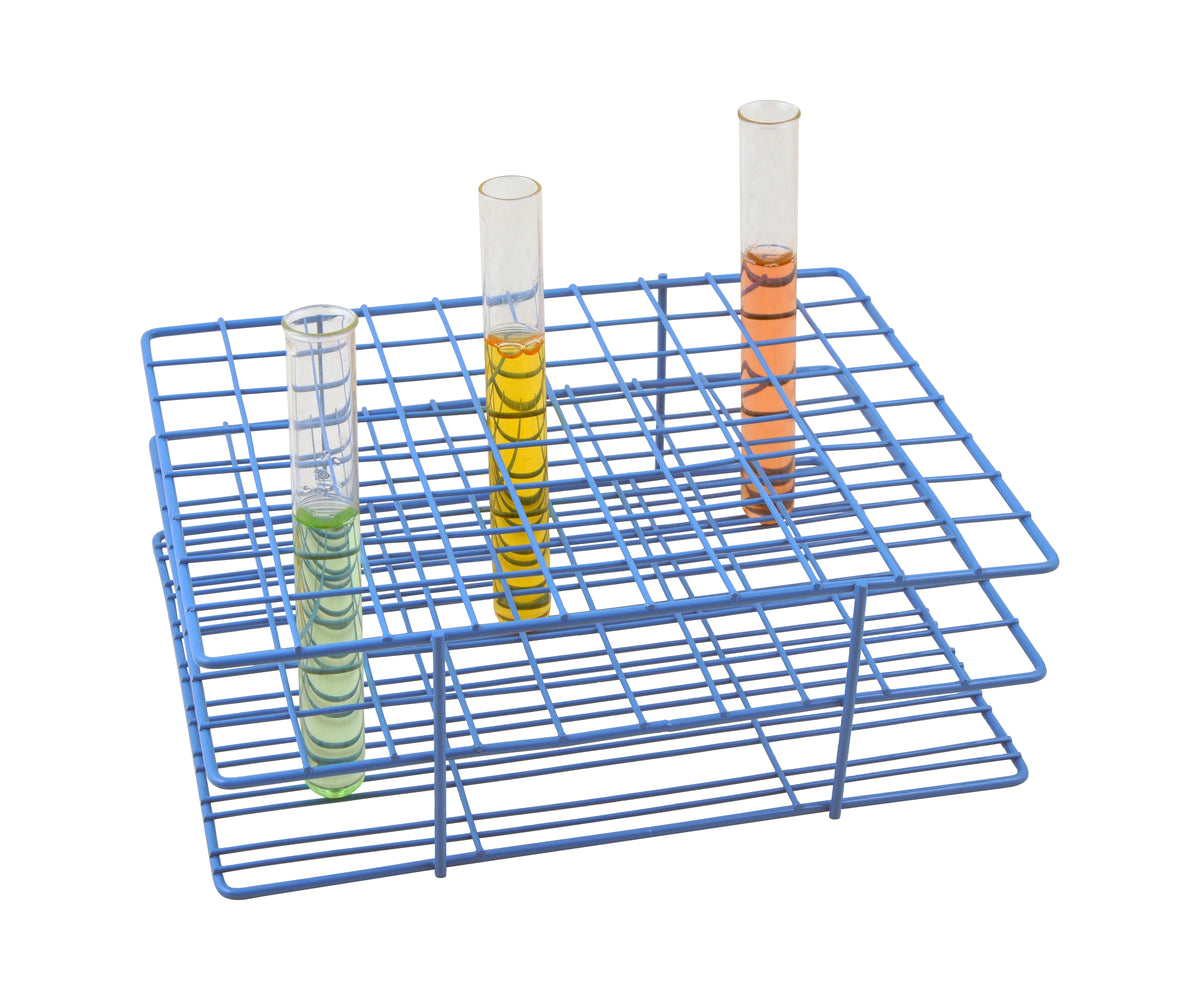 Short Wire Tube Rack Blue Epoxy Wire Test Tube Rack, 80-Hole (8 x 10), for 18-20mm Tubes ...